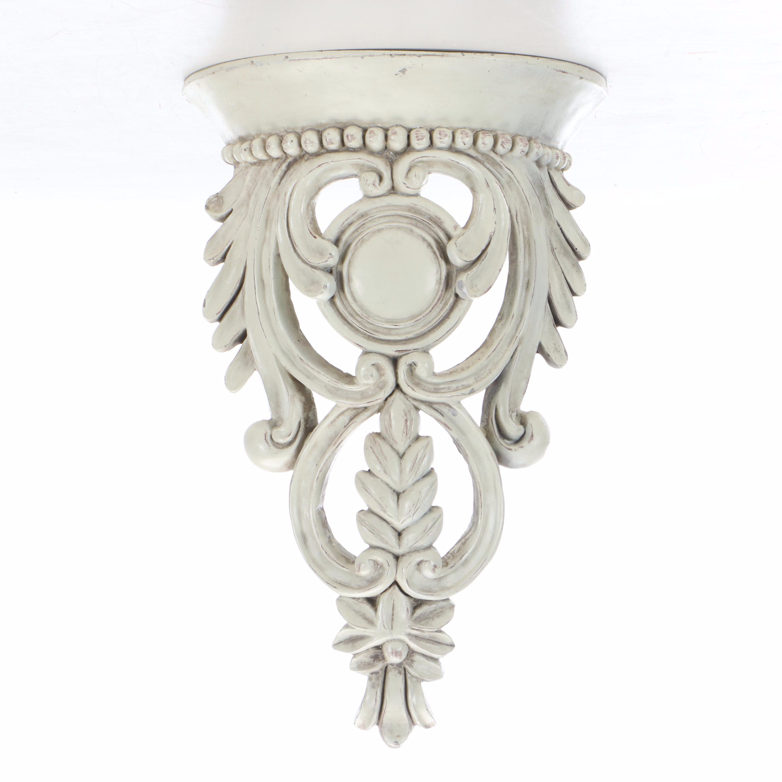 Louis XV Style Carved Stool and Wall Corbel Shelf