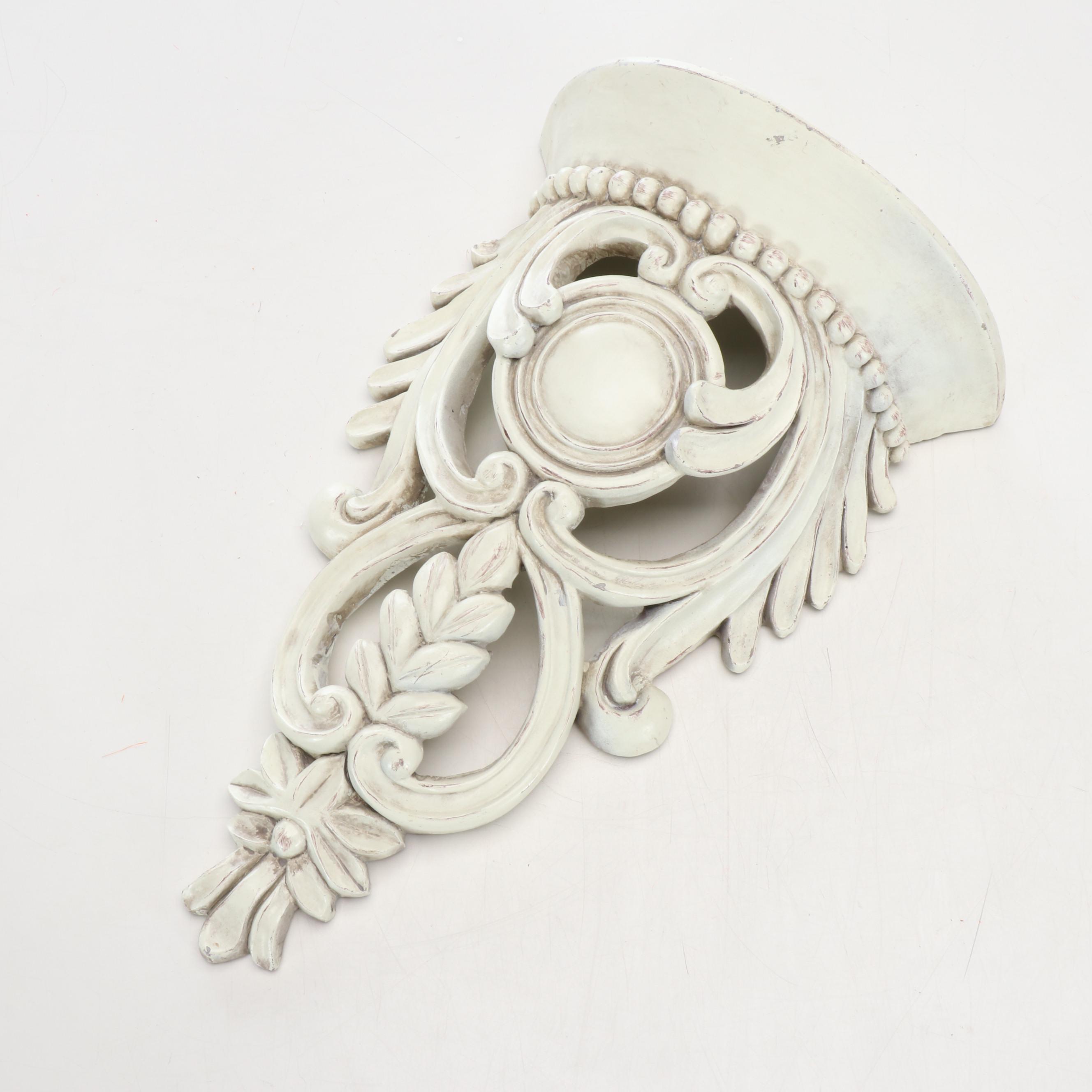 Louis XV Style Carved Stool and Wall Corbel Shelf