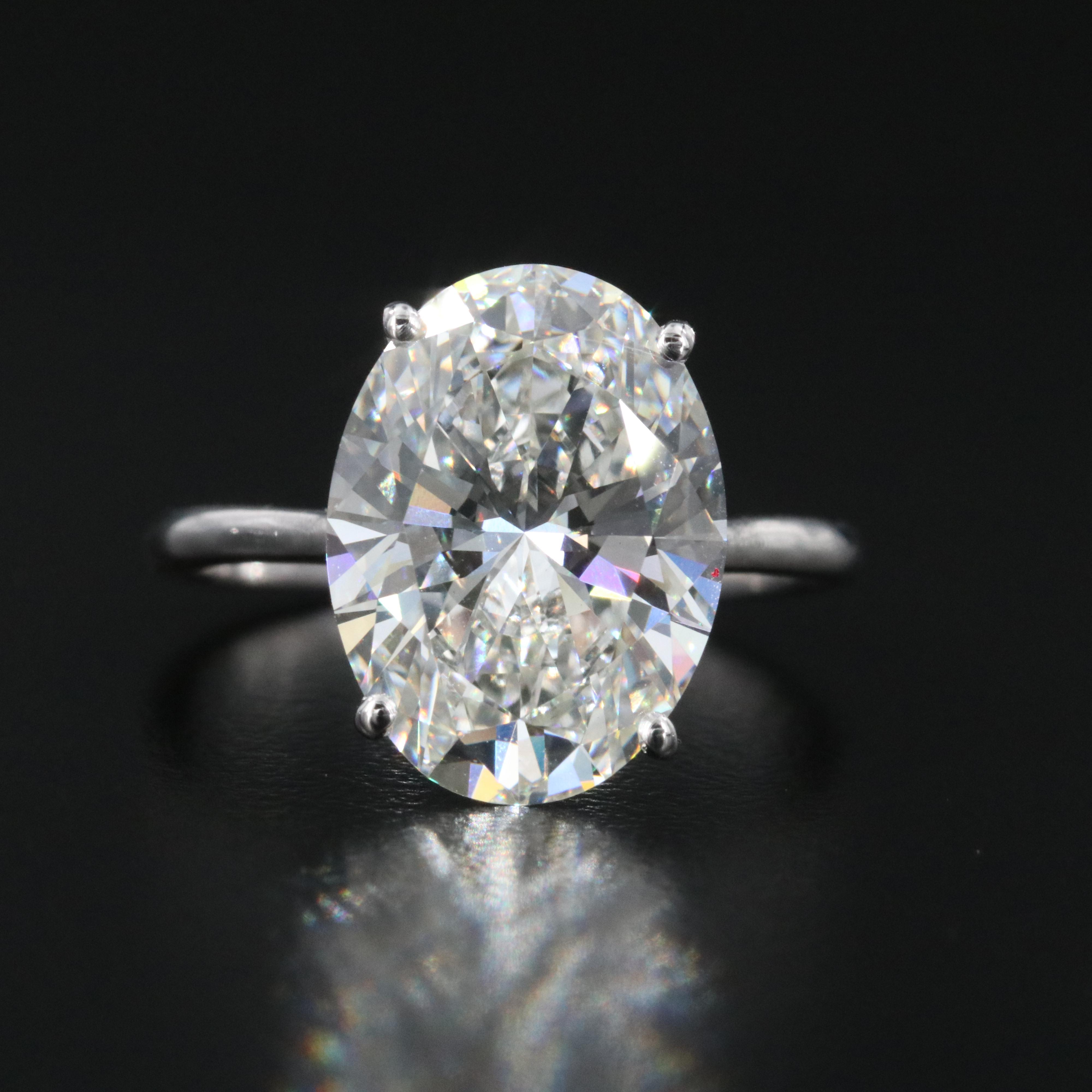 18K 5.91 CT Lab Grown Diamond Solitaire Ring with IGI Report