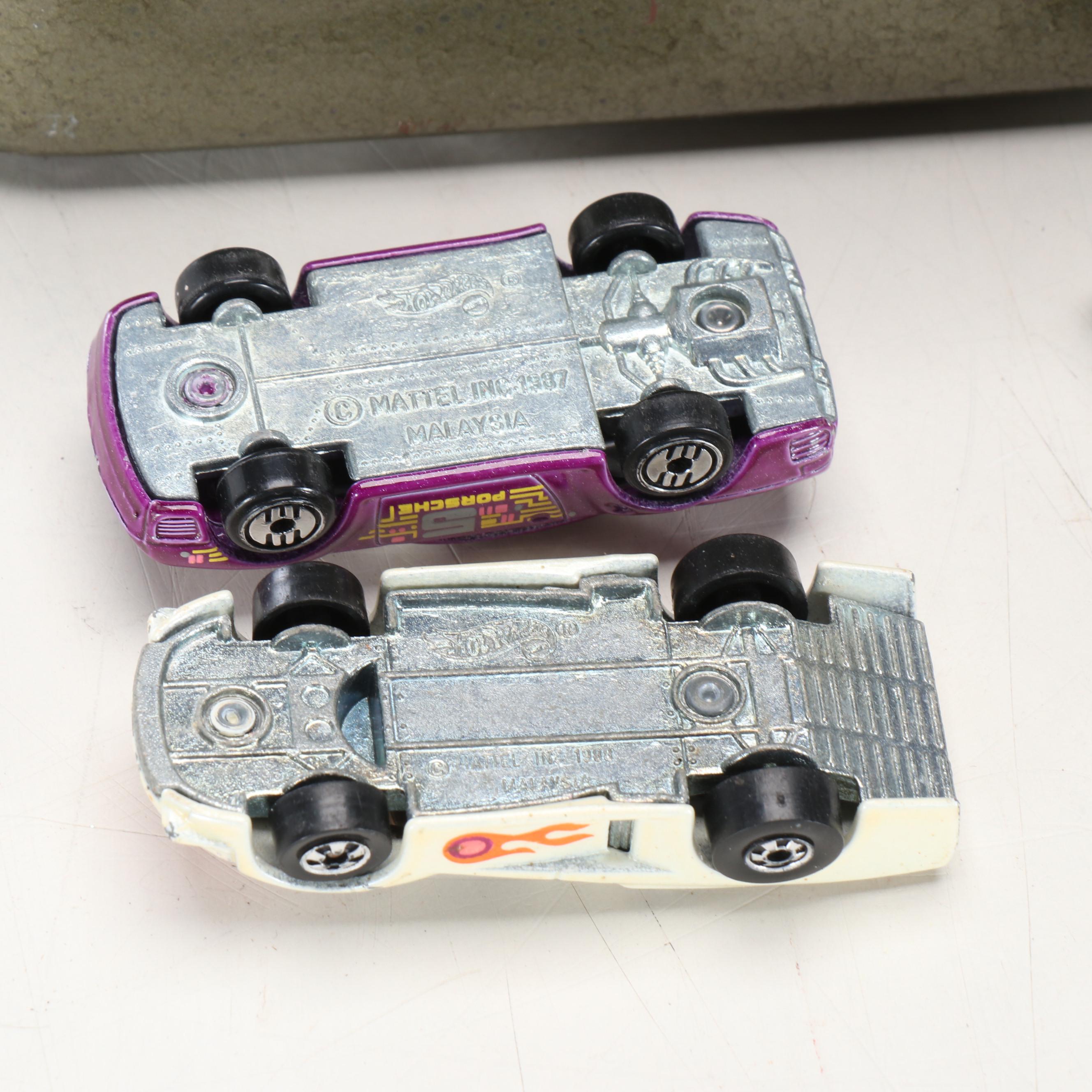 Mattel Hot Wheels and Other Model Cars with Metal Case, Mid to Late 20th C.