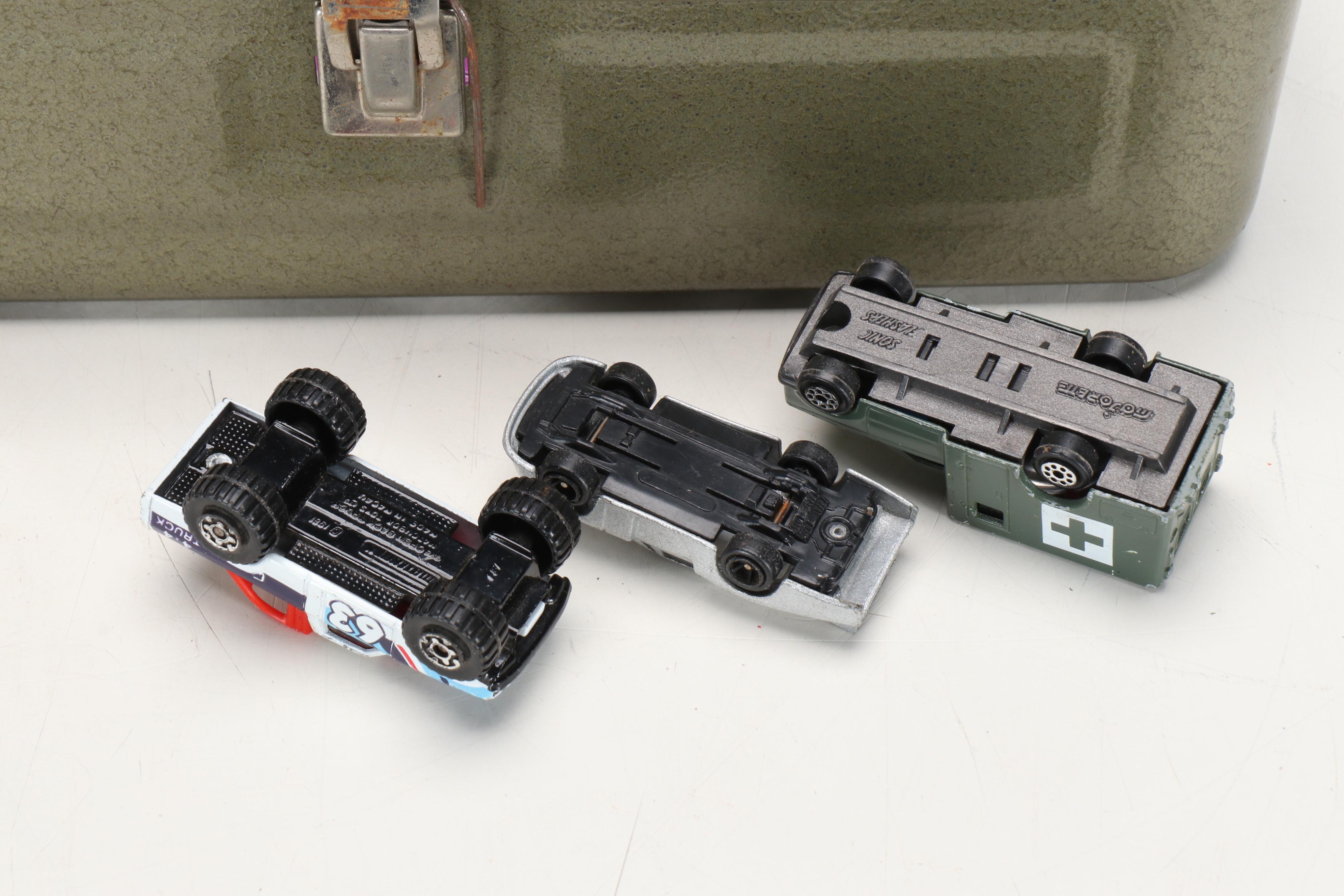 Mattel Hot Wheels and Other Model Cars with Metal Case, Mid to Late 20th C.