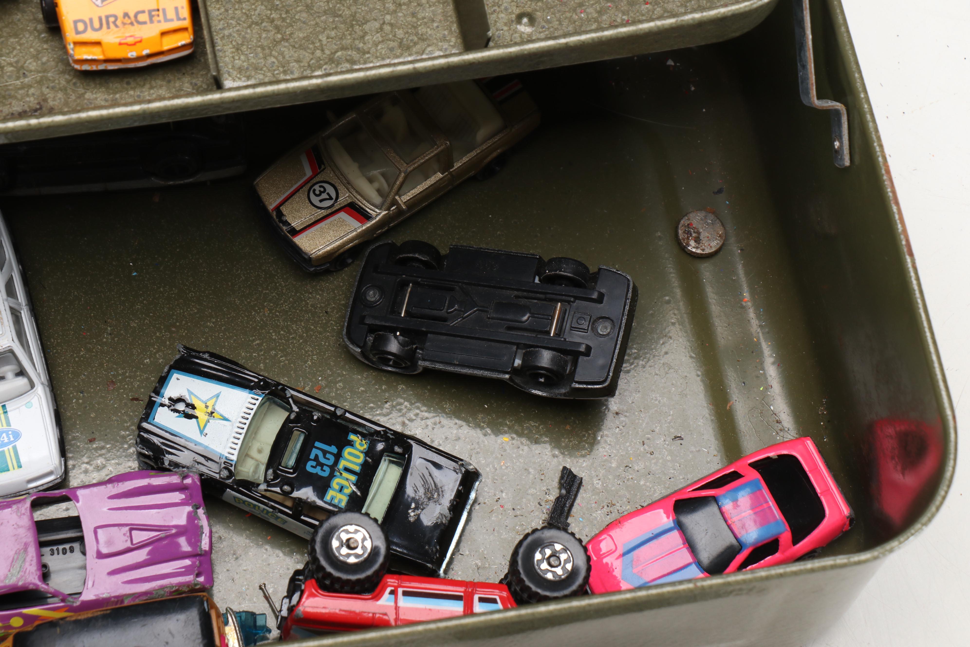 Mattel Hot Wheels and Other Model Cars with Metal Case, Mid to Late 20th C.