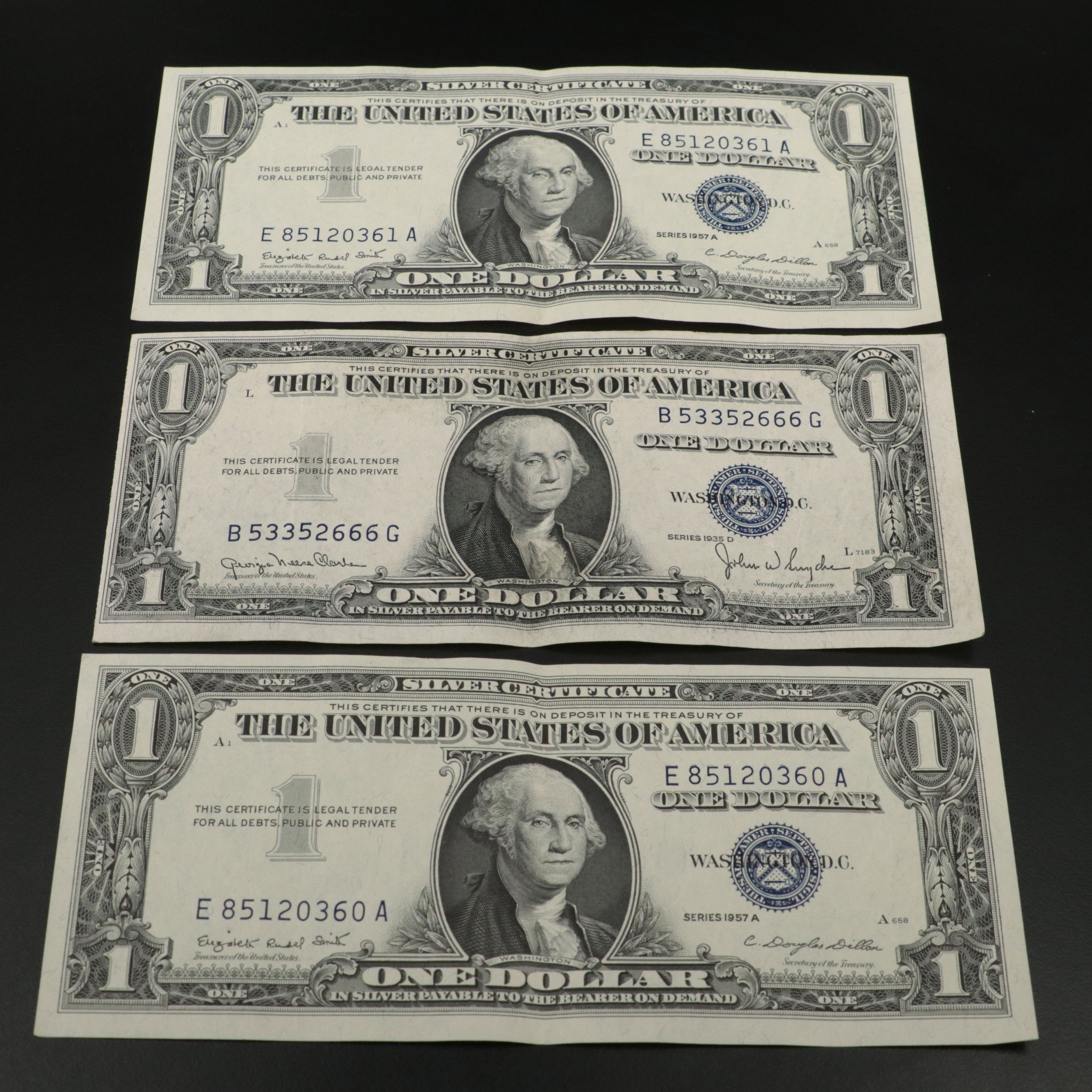 Twenty Vintage U.S. Silver Certificates and United States Notes