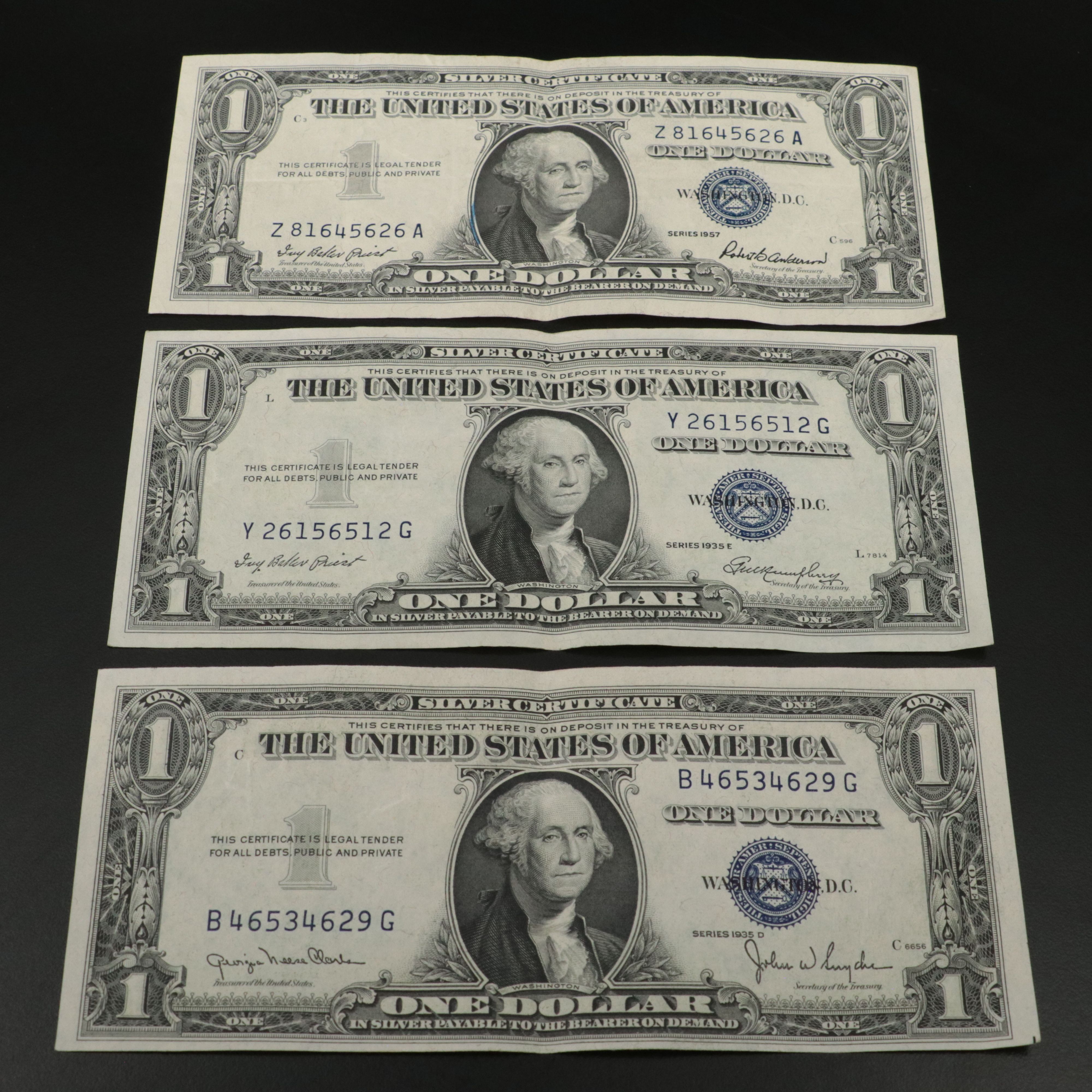 Twenty Vintage U.S. Silver Certificates and United States Notes