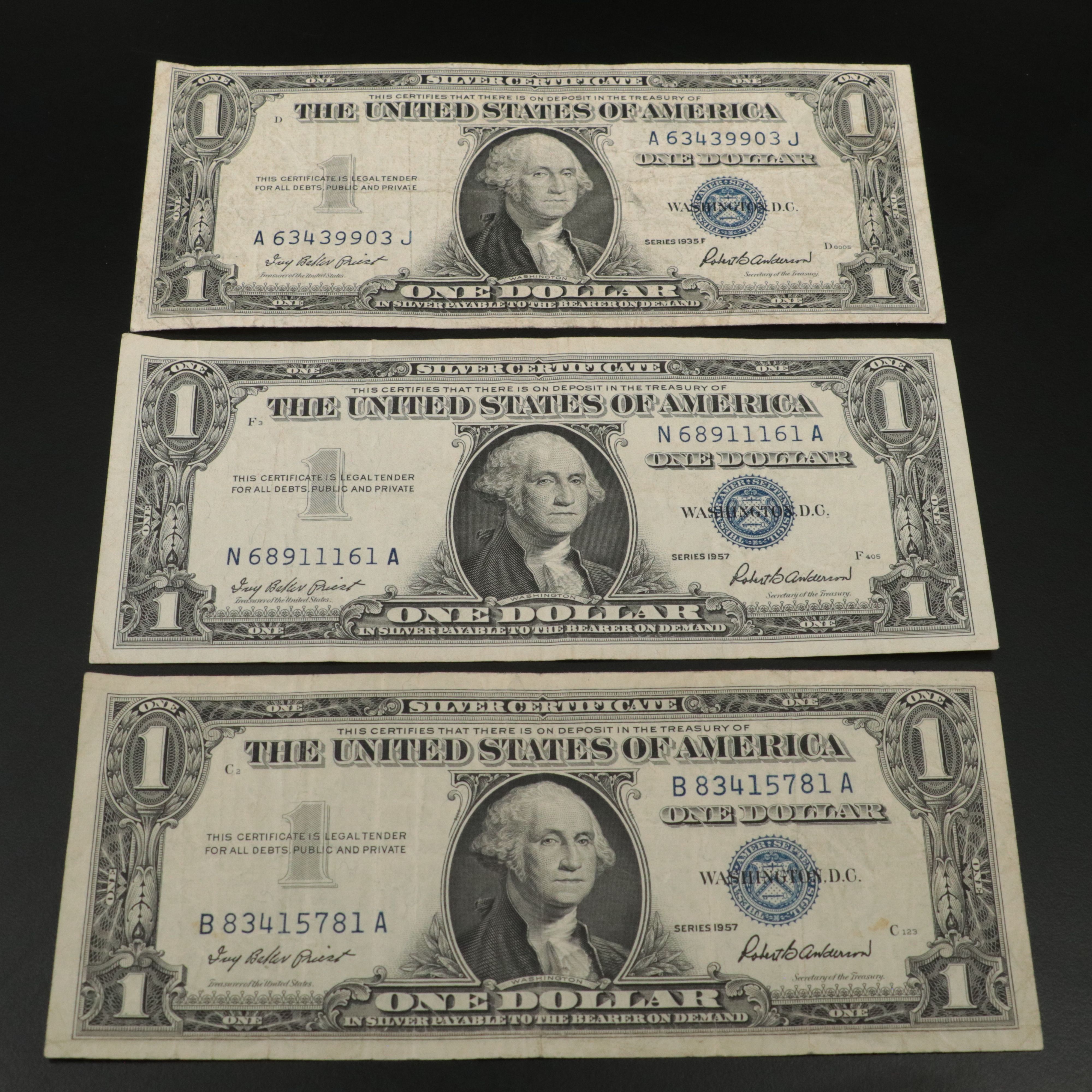 Twenty Vintage U.S. Silver Certificates and United States Notes