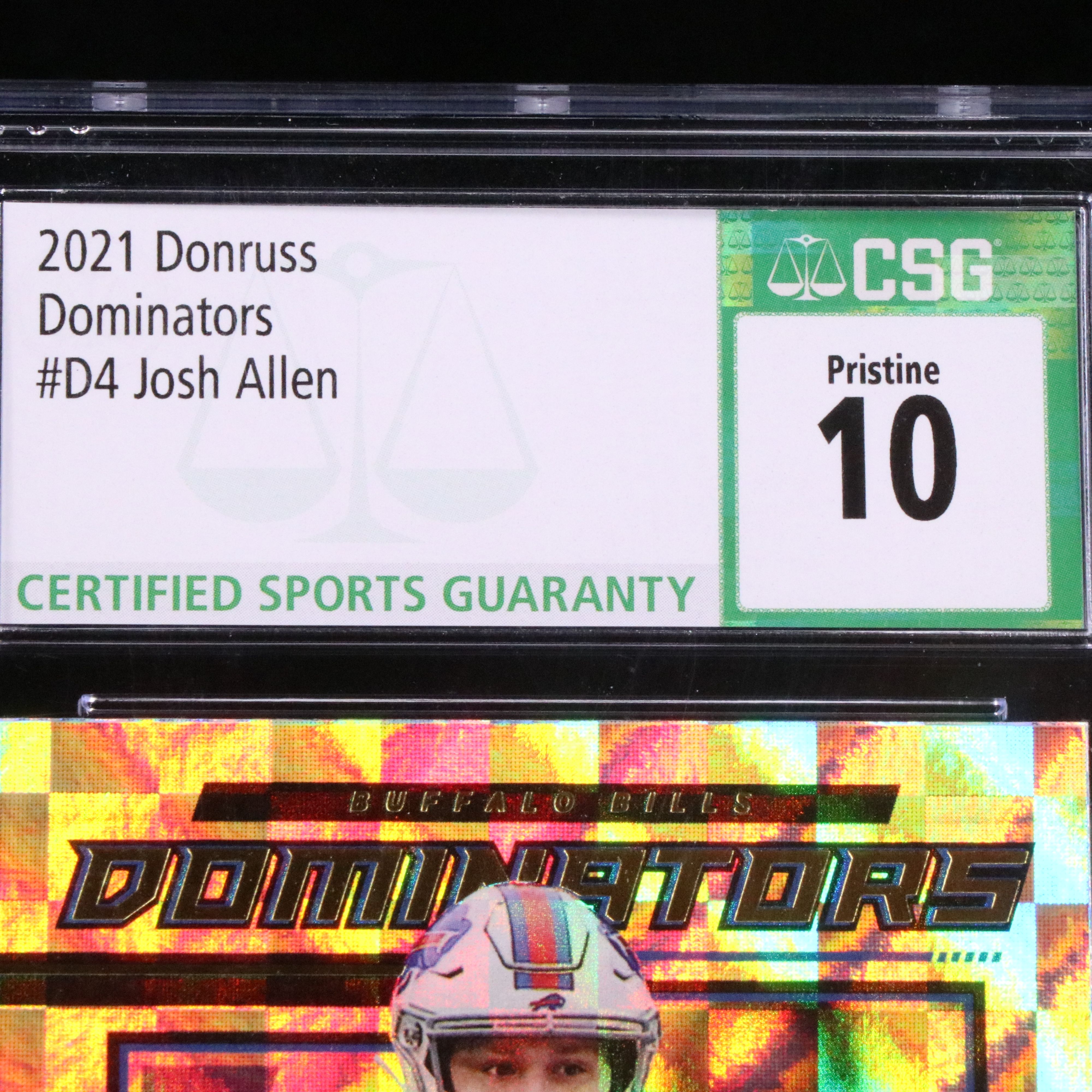 2021 Donruss Josh Alllen Dominators Buffalo Bills Football Card Graded CSG 10