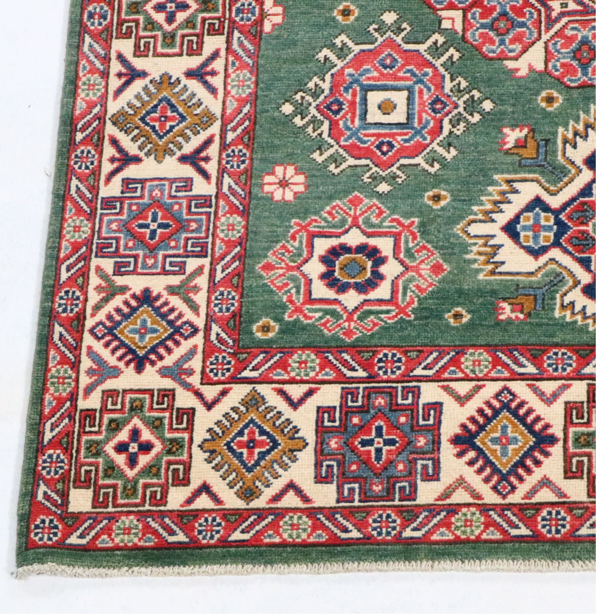 4'11 x 7'1 Hand-Knotted Pakistani Kazak Area Rug