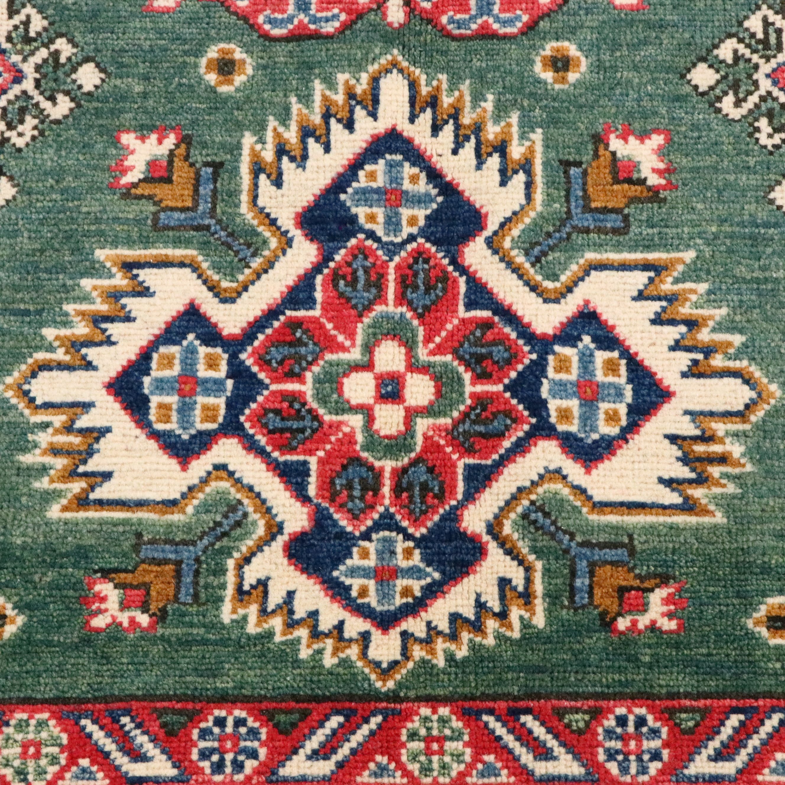 4'11 x 7'1 Hand-Knotted Pakistani Kazak Area Rug