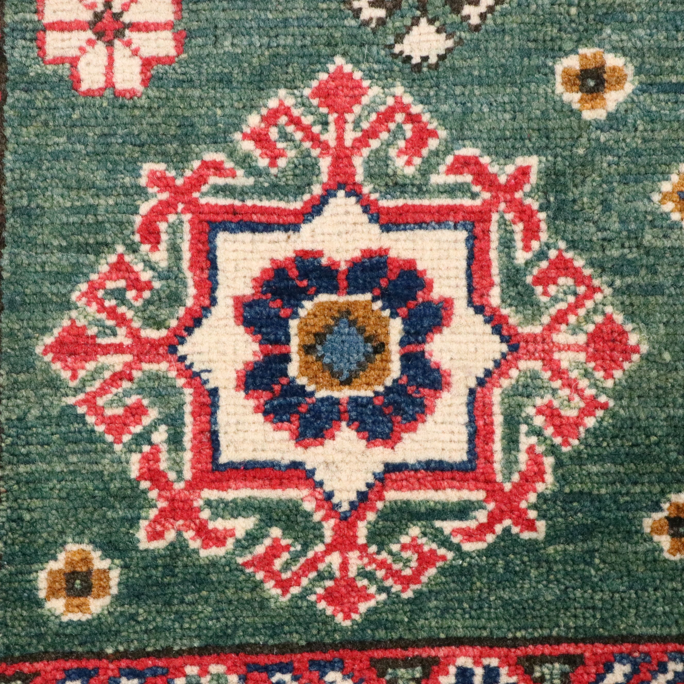 4'11 x 7'1 Hand-Knotted Pakistani Kazak Area Rug