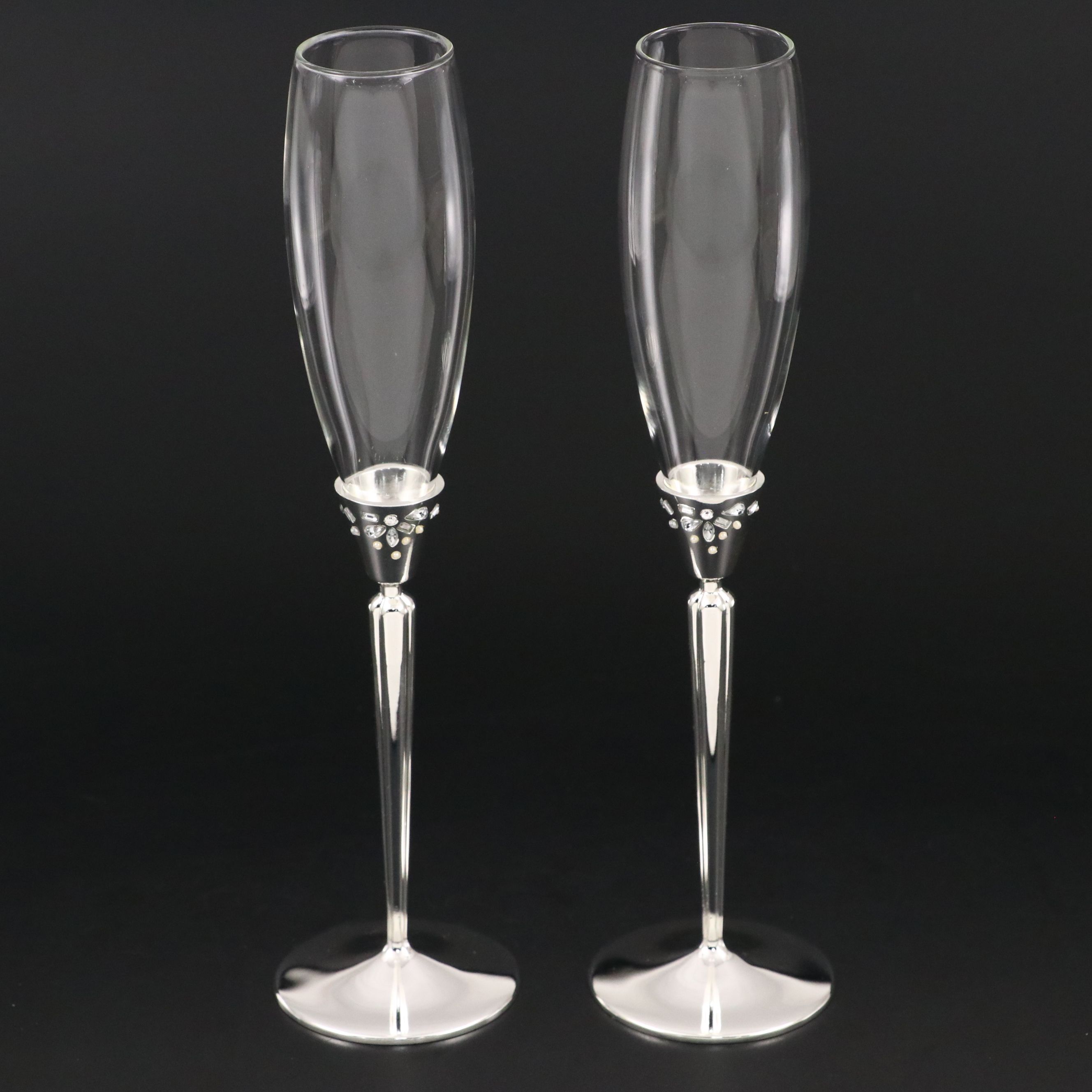 Monique Lhuillier for Waterford "Modern Love" Flutes with Double Frame