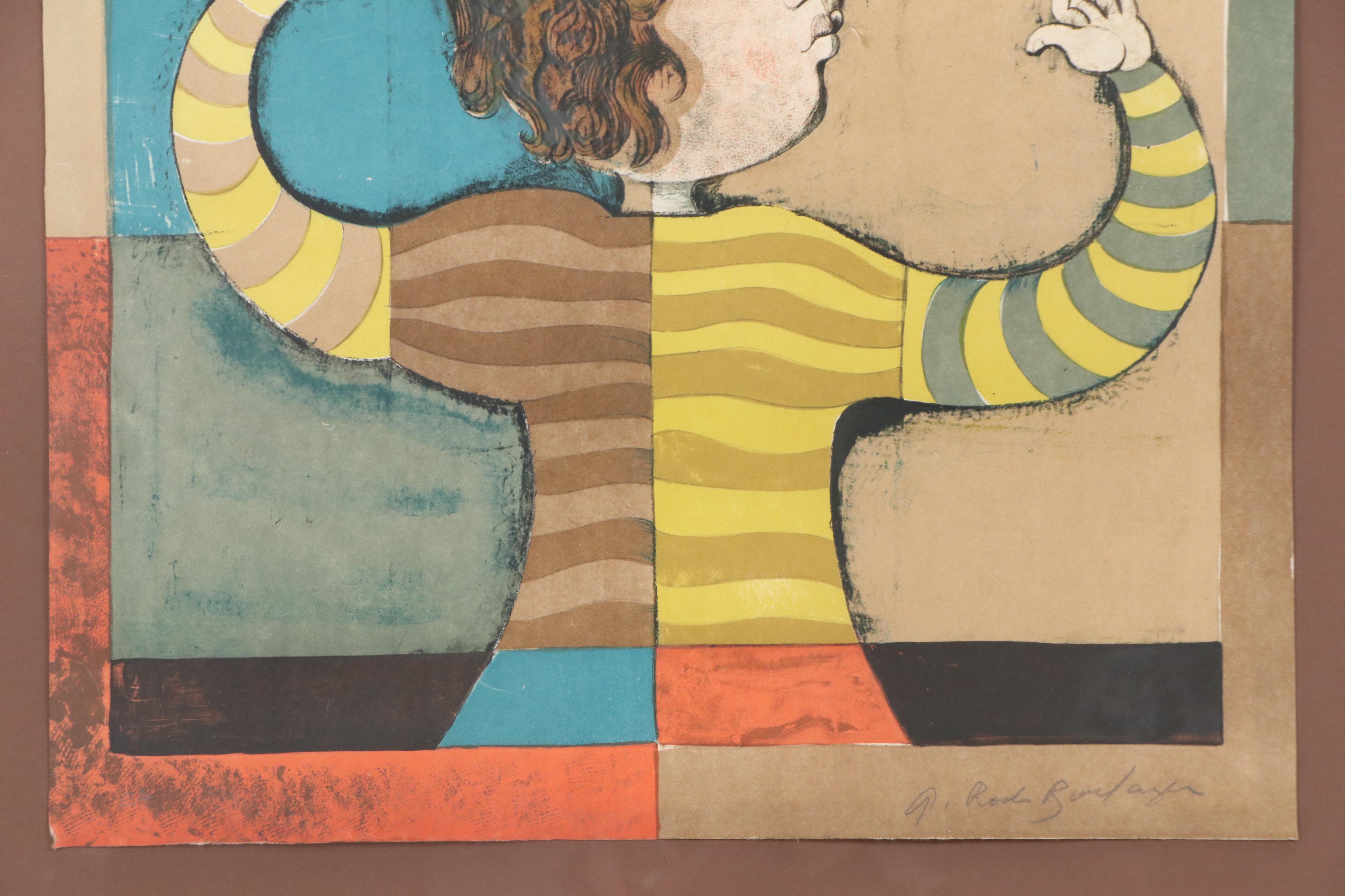 Graciela Rodo Boulanger Embossed Color Lithograph "Zodiac Scorpio"