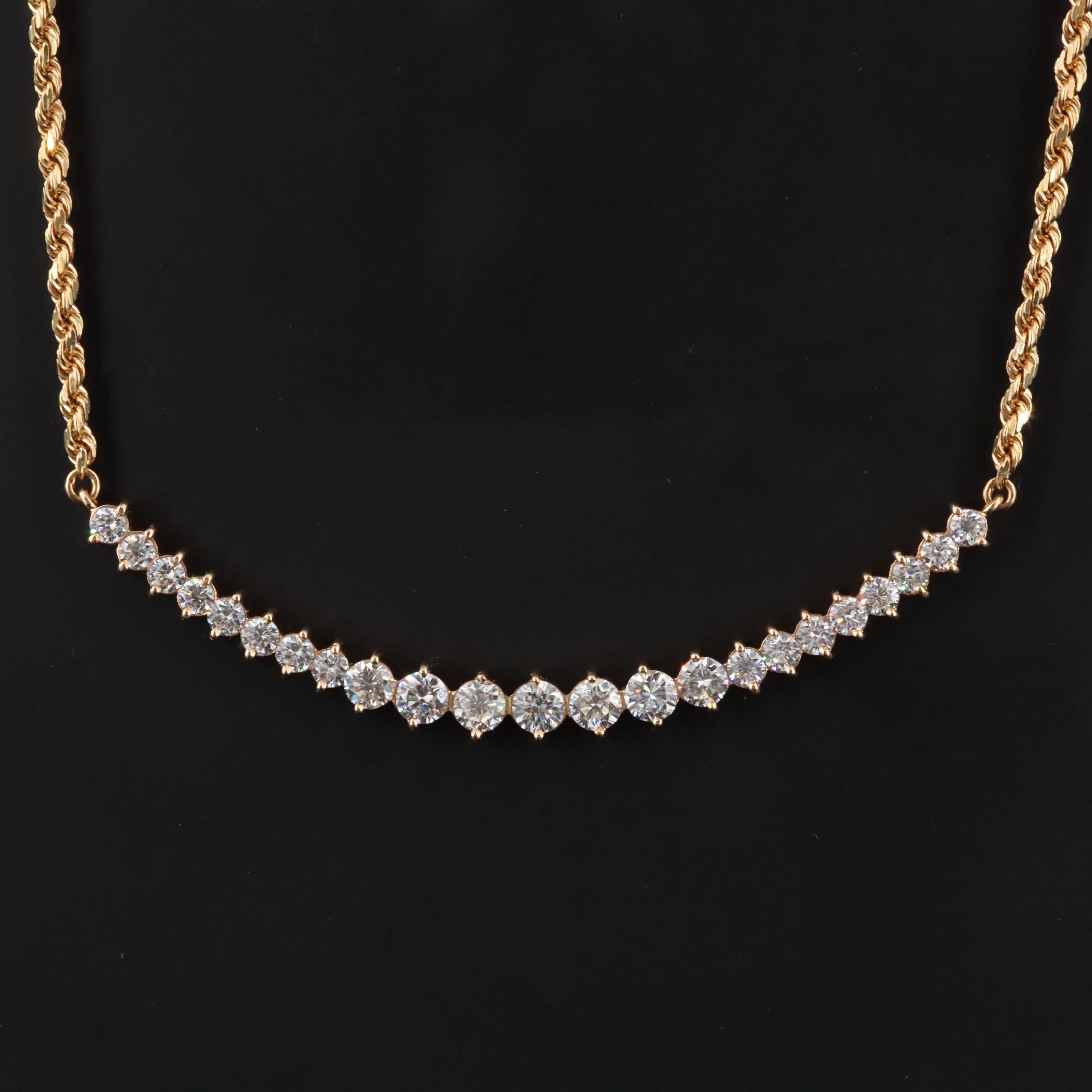 18K 3.02 CTW Diamond Necklace with 14K Extender Chain