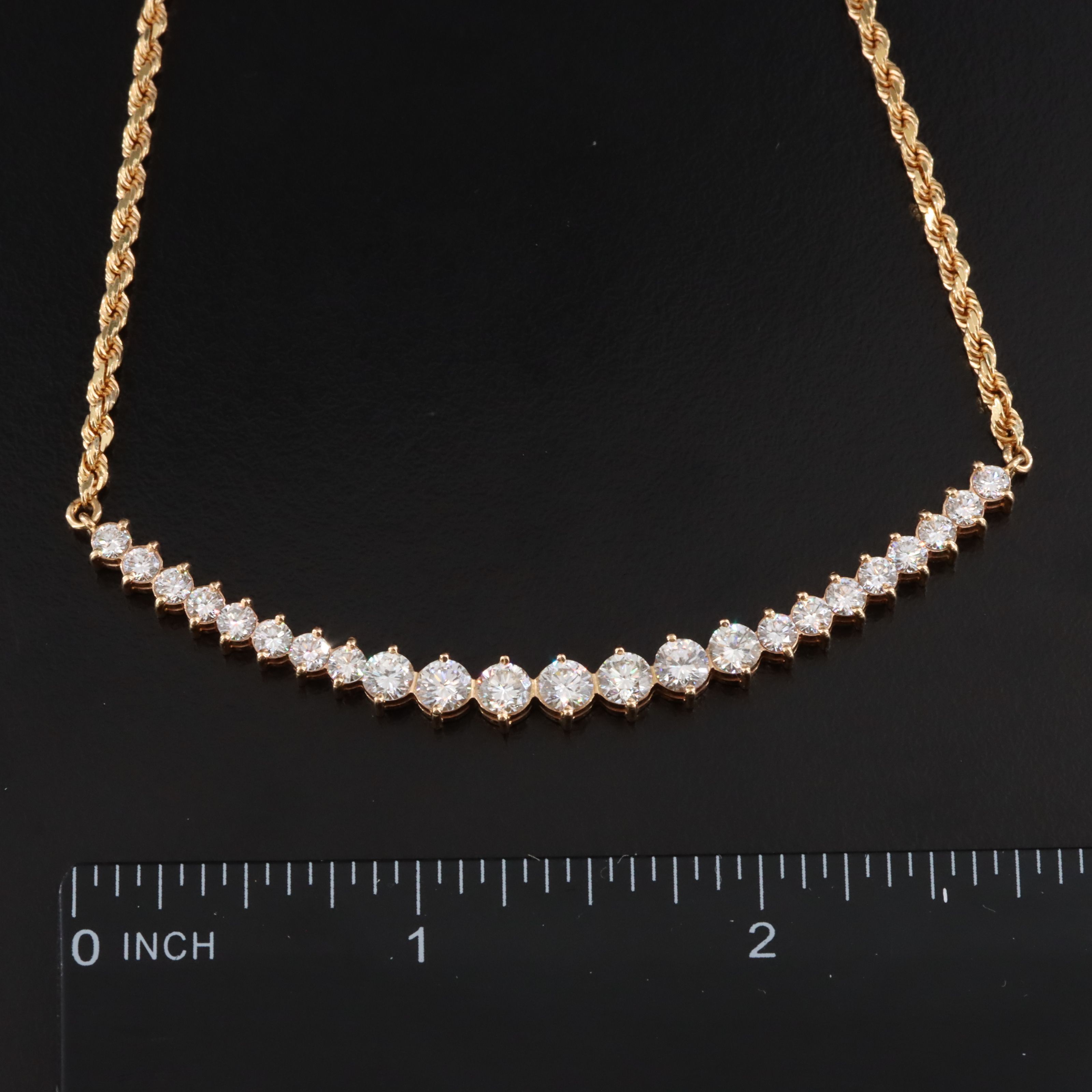 18K 3.02 CTW Diamond Necklace with 14K Extender Chain