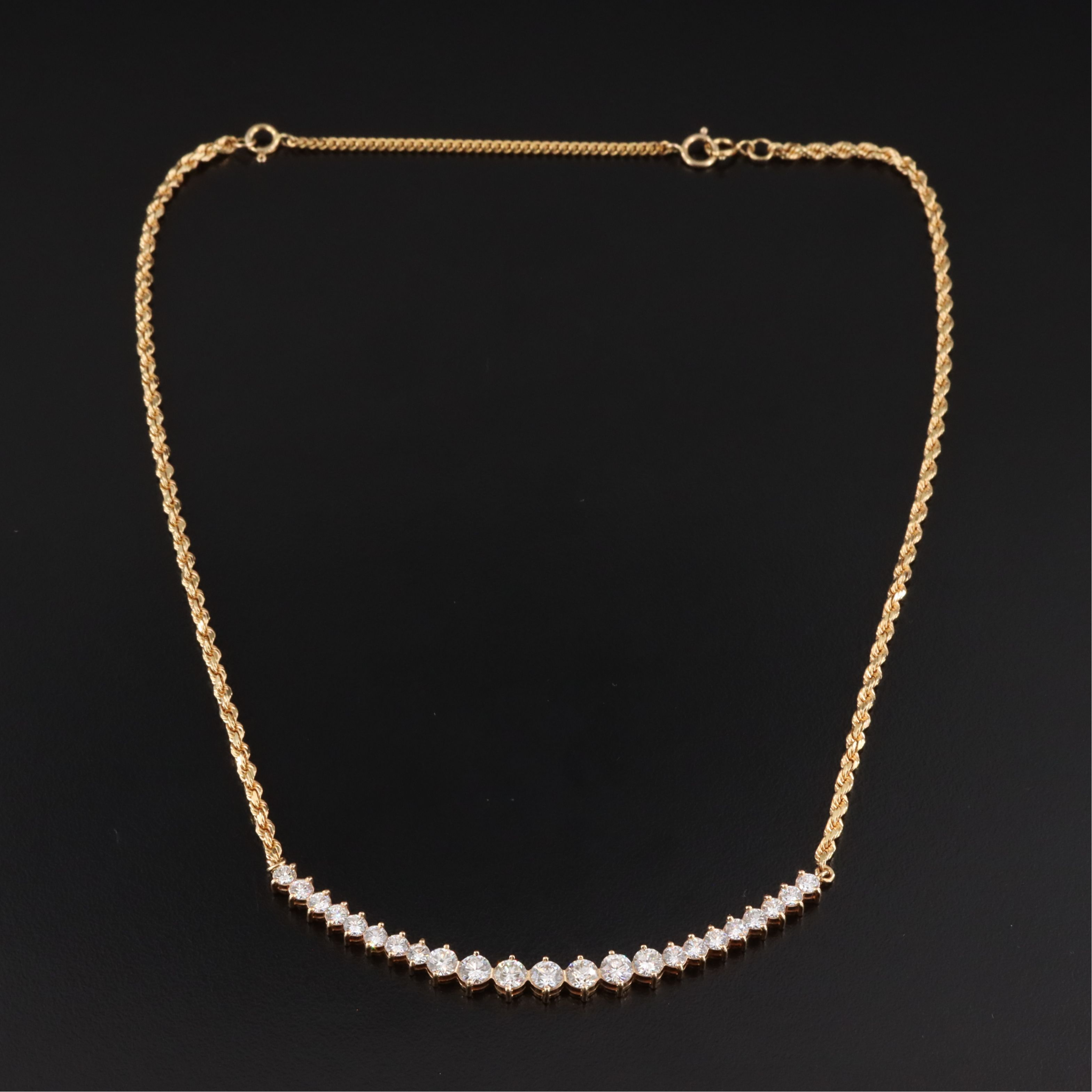 18K 3.02 CTW Diamond Necklace with 14K Extender Chain