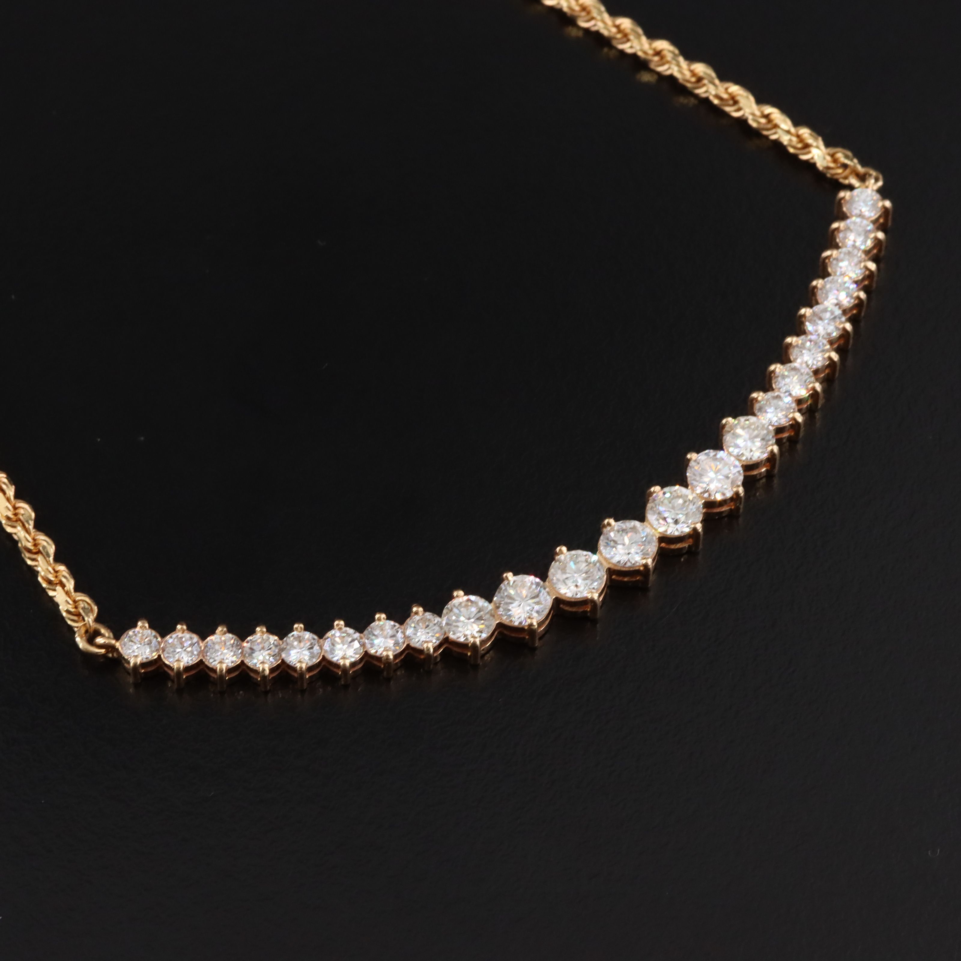 18K 3.02 CTW Diamond Necklace with 14K Extender Chain