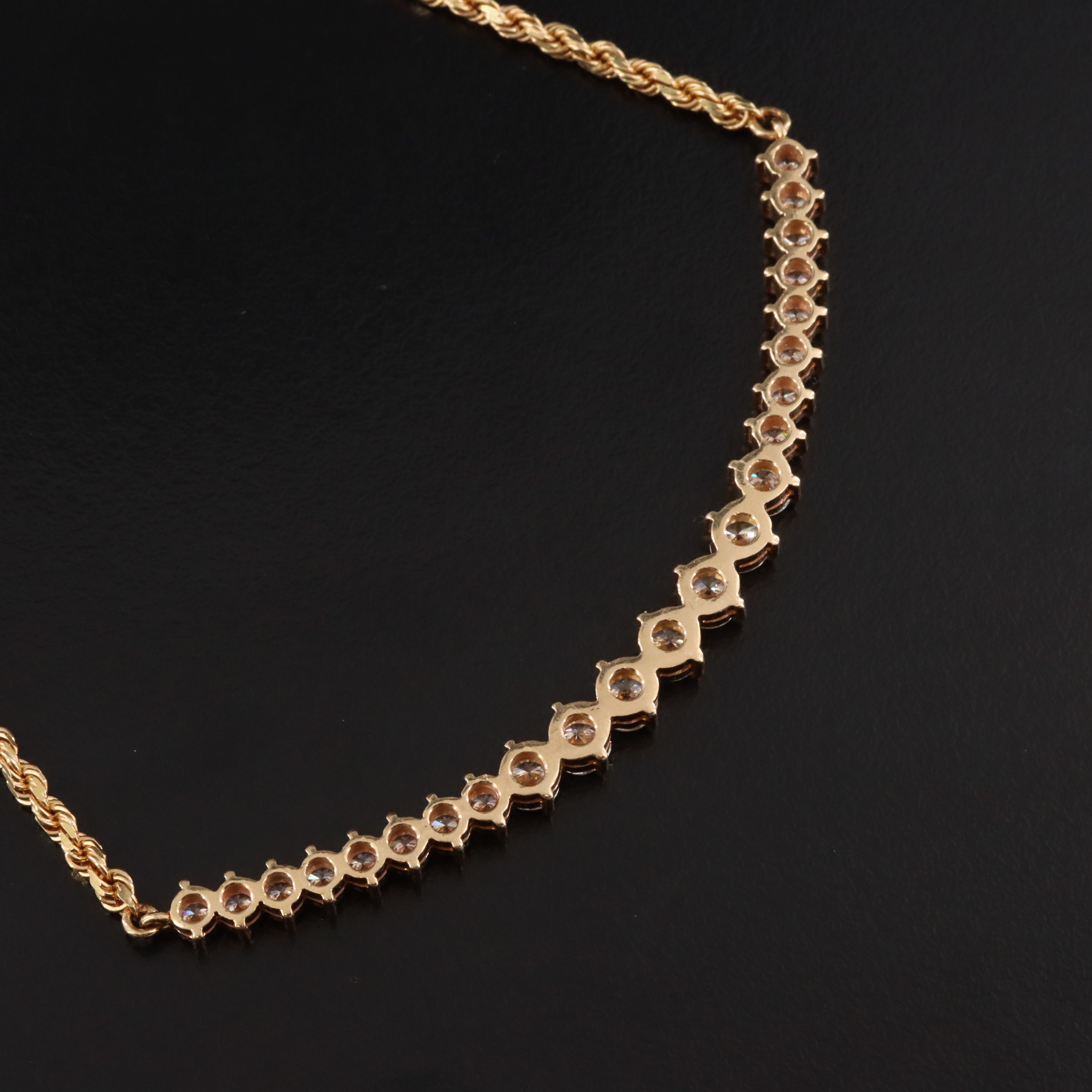 18K 3.02 CTW Diamond Necklace with 14K Extender Chain