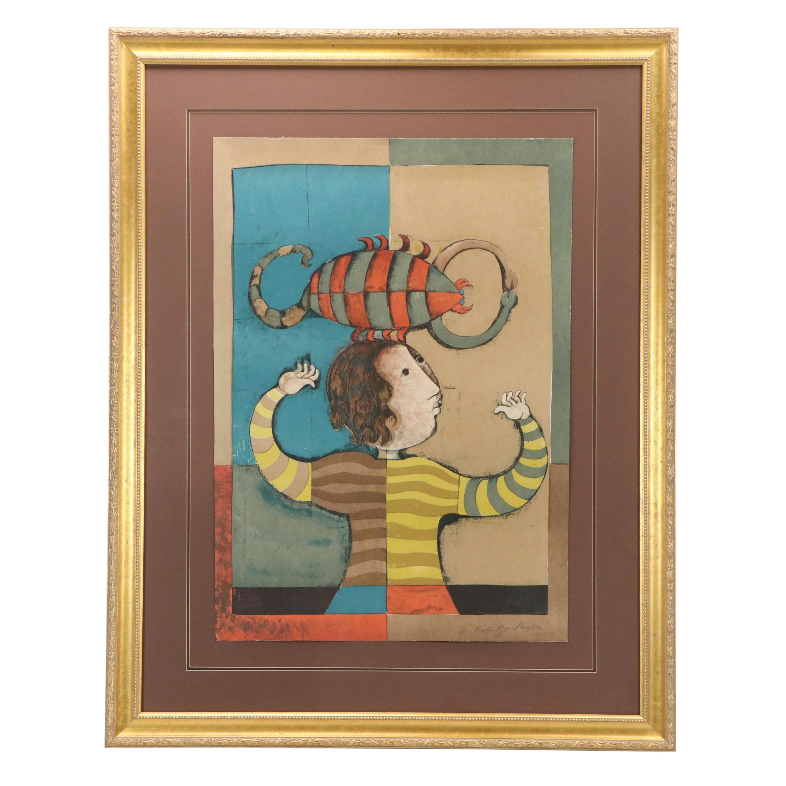 Graciela Rodo Boulanger Embossed Color Lithograph "Zodiac Scorpio"
