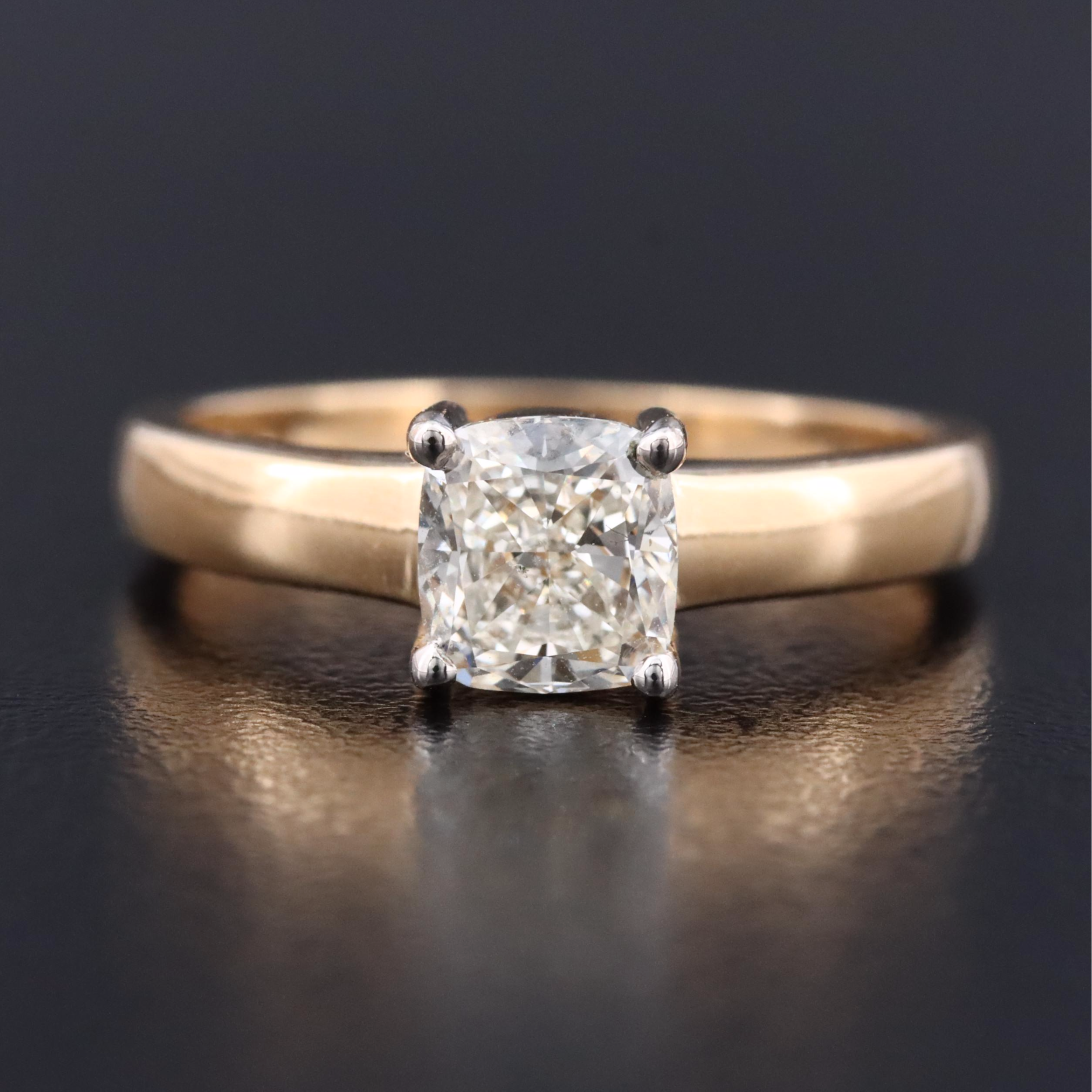 18K 1.00 CTW Diamond Solitaire Ring with GIA Report