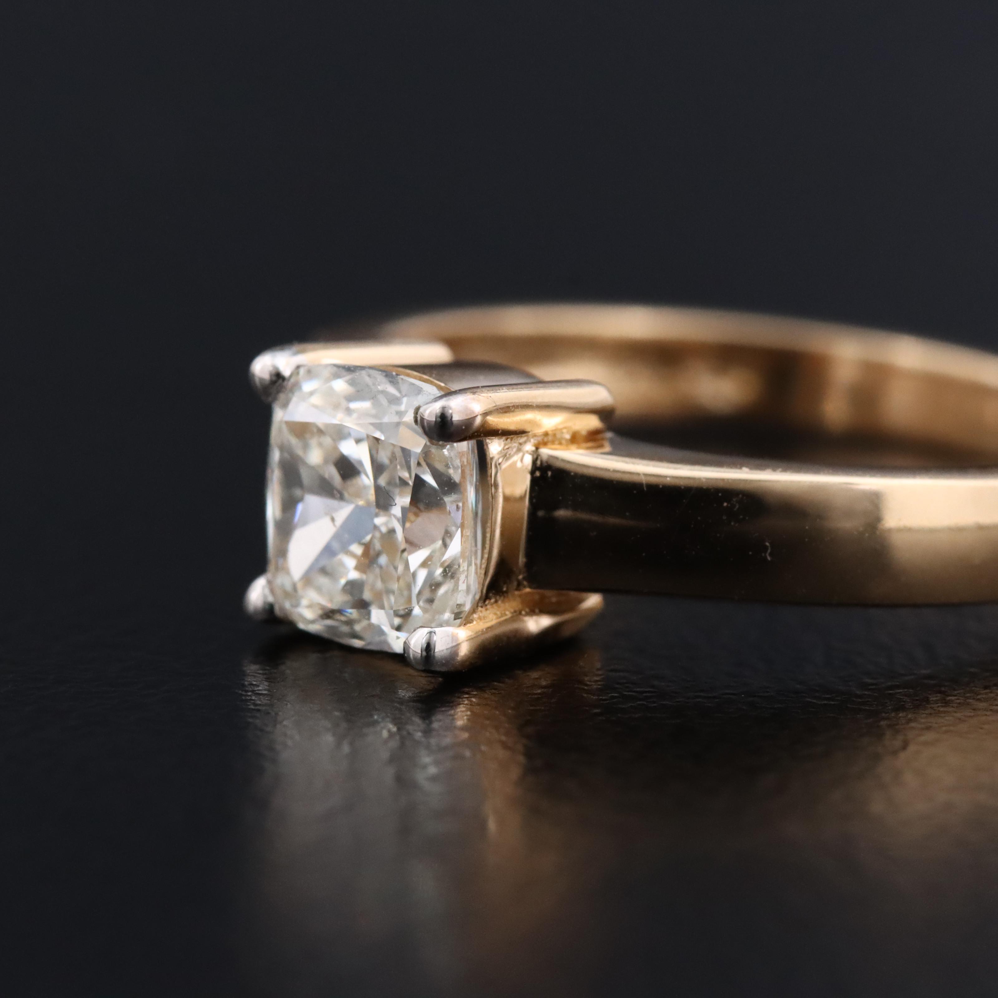 18K 1.00 CTW Diamond Solitaire Ring with GIA Report