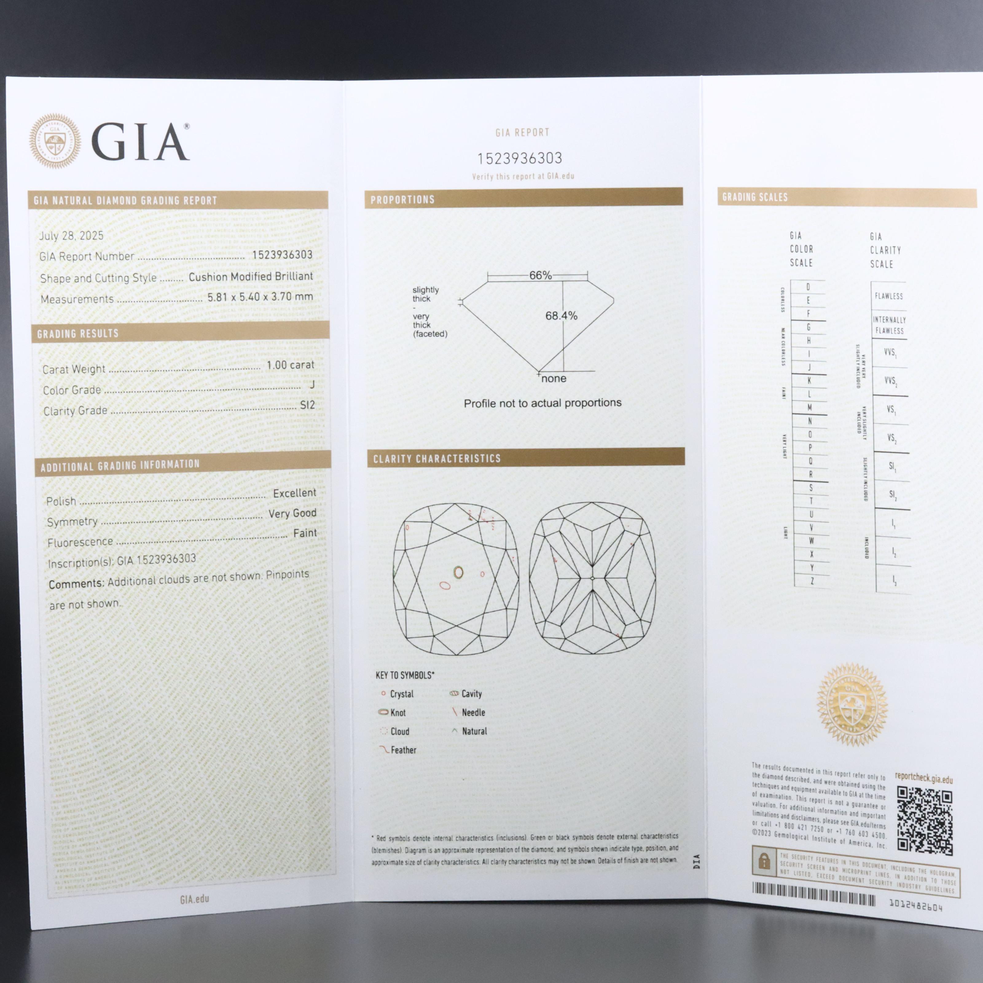 18K 1.00 CTW Diamond Solitaire Ring with GIA Report