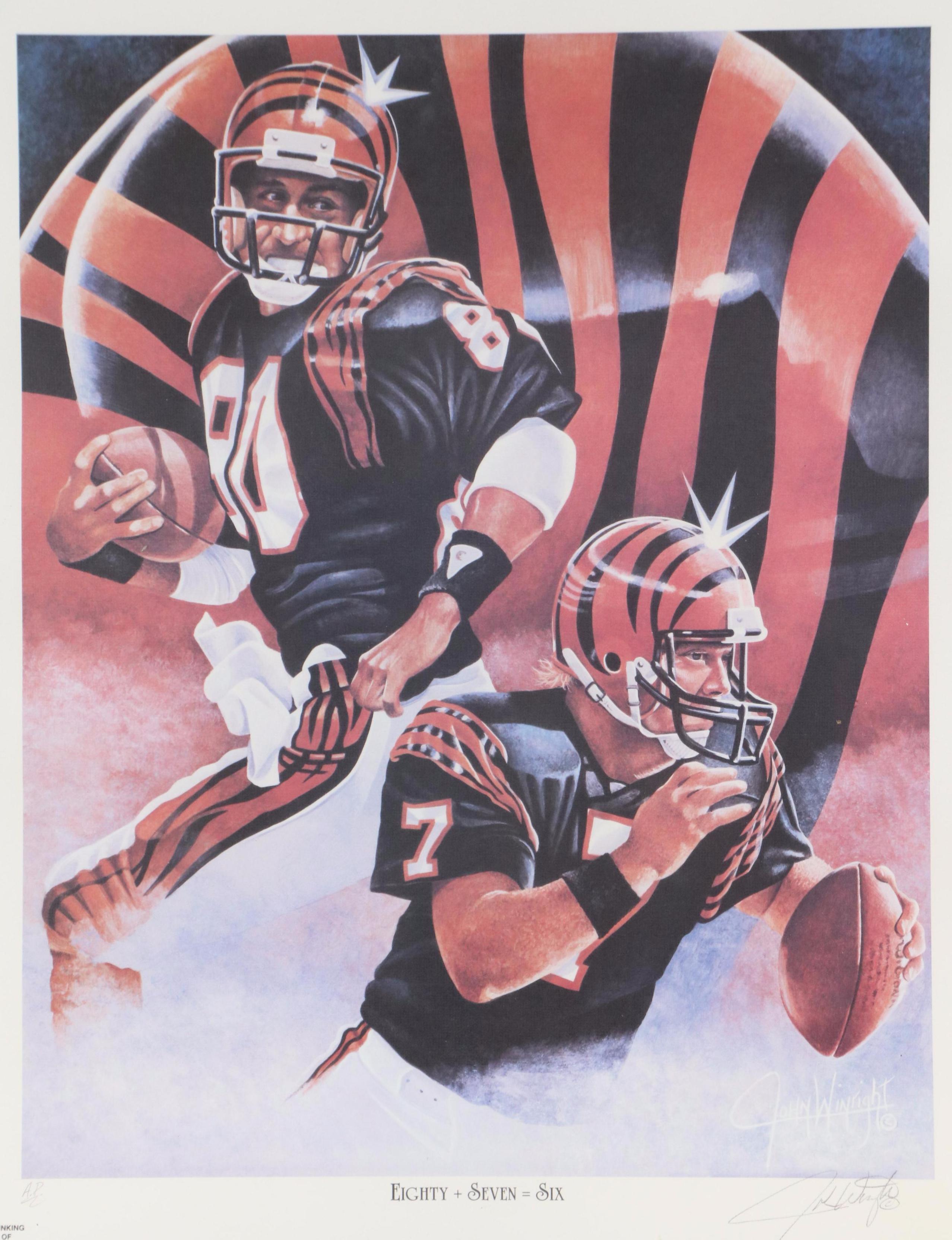 John Winright Bengals Offset Lithograph "Eighty + Seven = Six," 1986