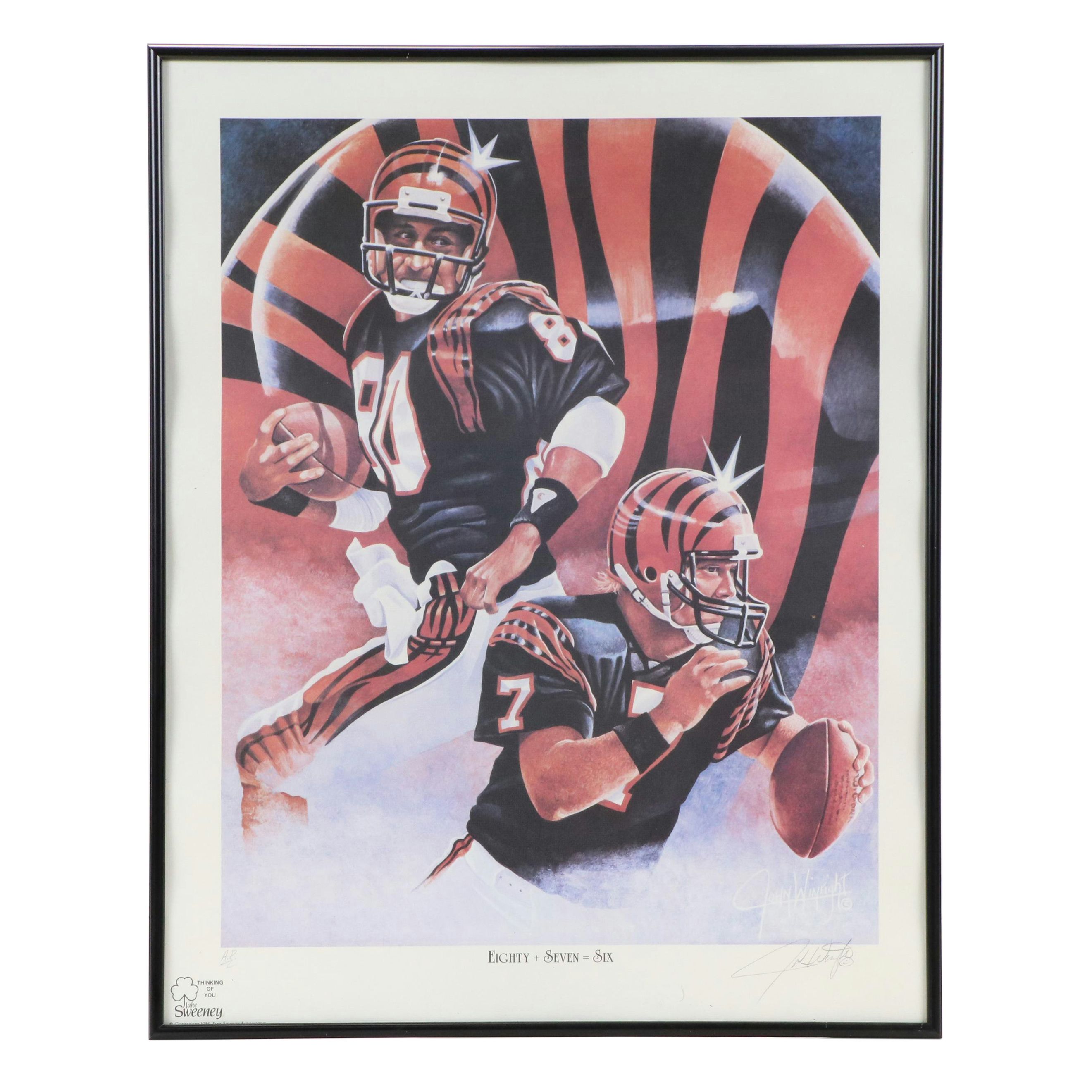 John Winright Bengals Offset Lithograph "Eighty + Seven = Six," 1986