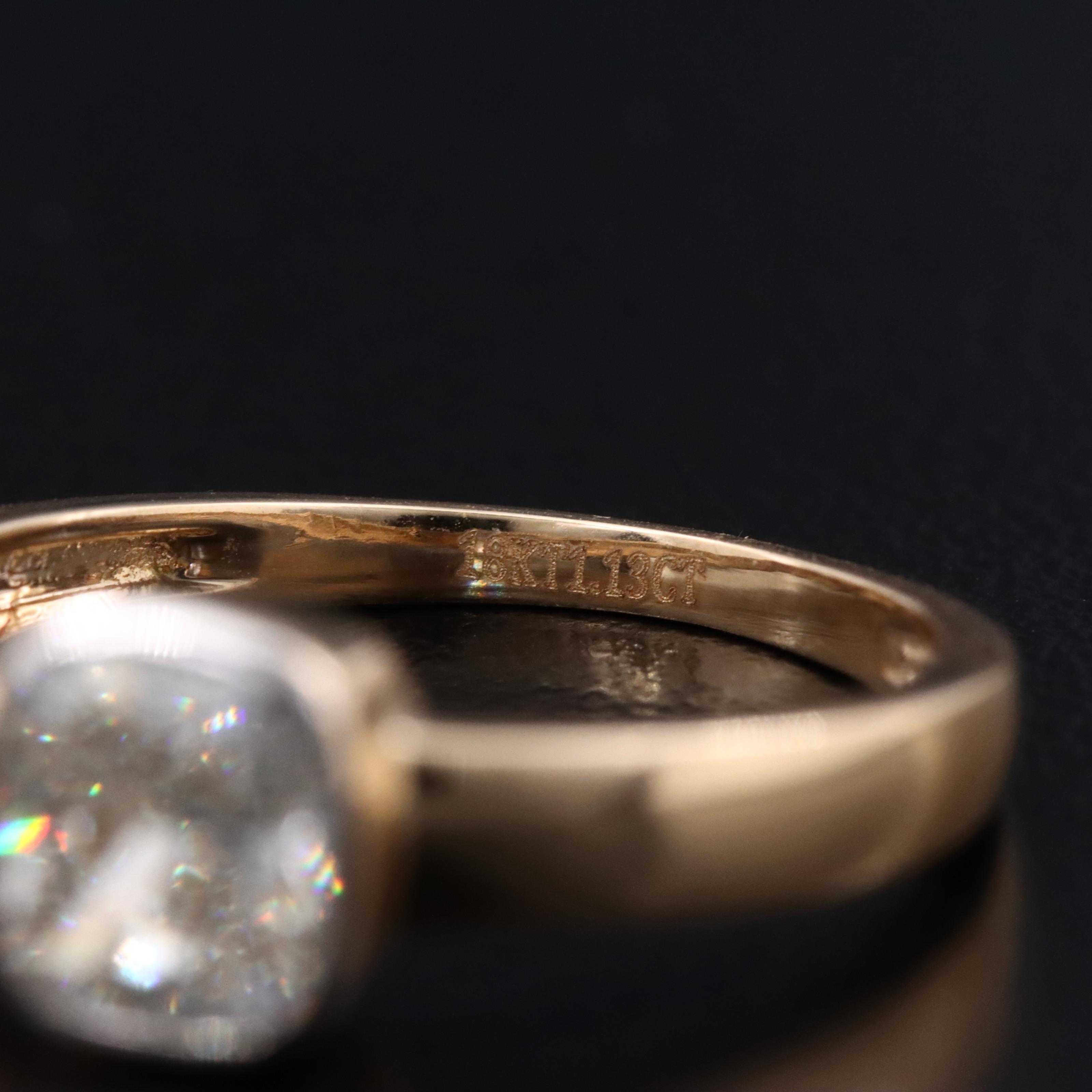 18K 1.13 CT Diamond Solitaire Ring with GIA Report