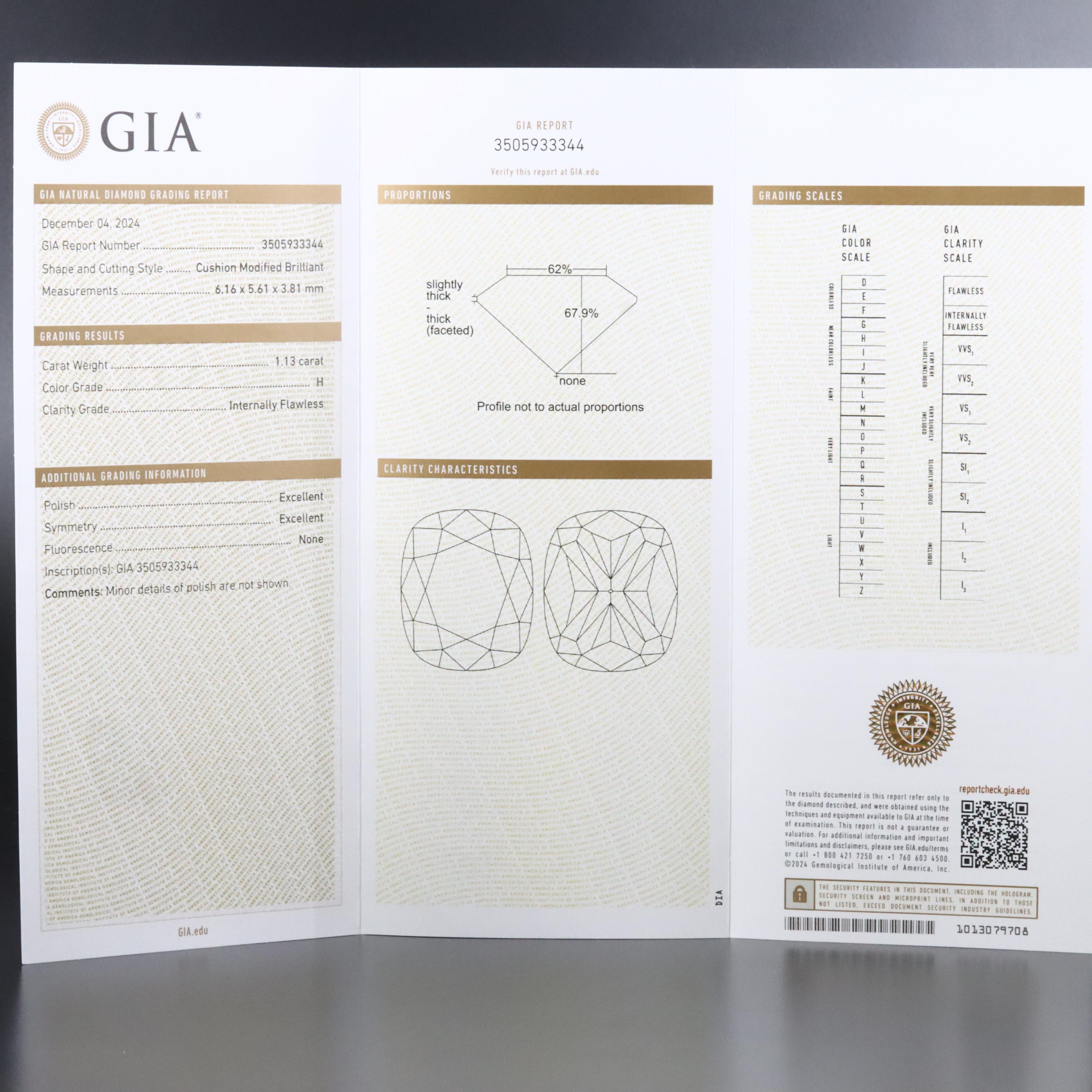 18K 1.13 CT Diamond Solitaire Ring with GIA Report