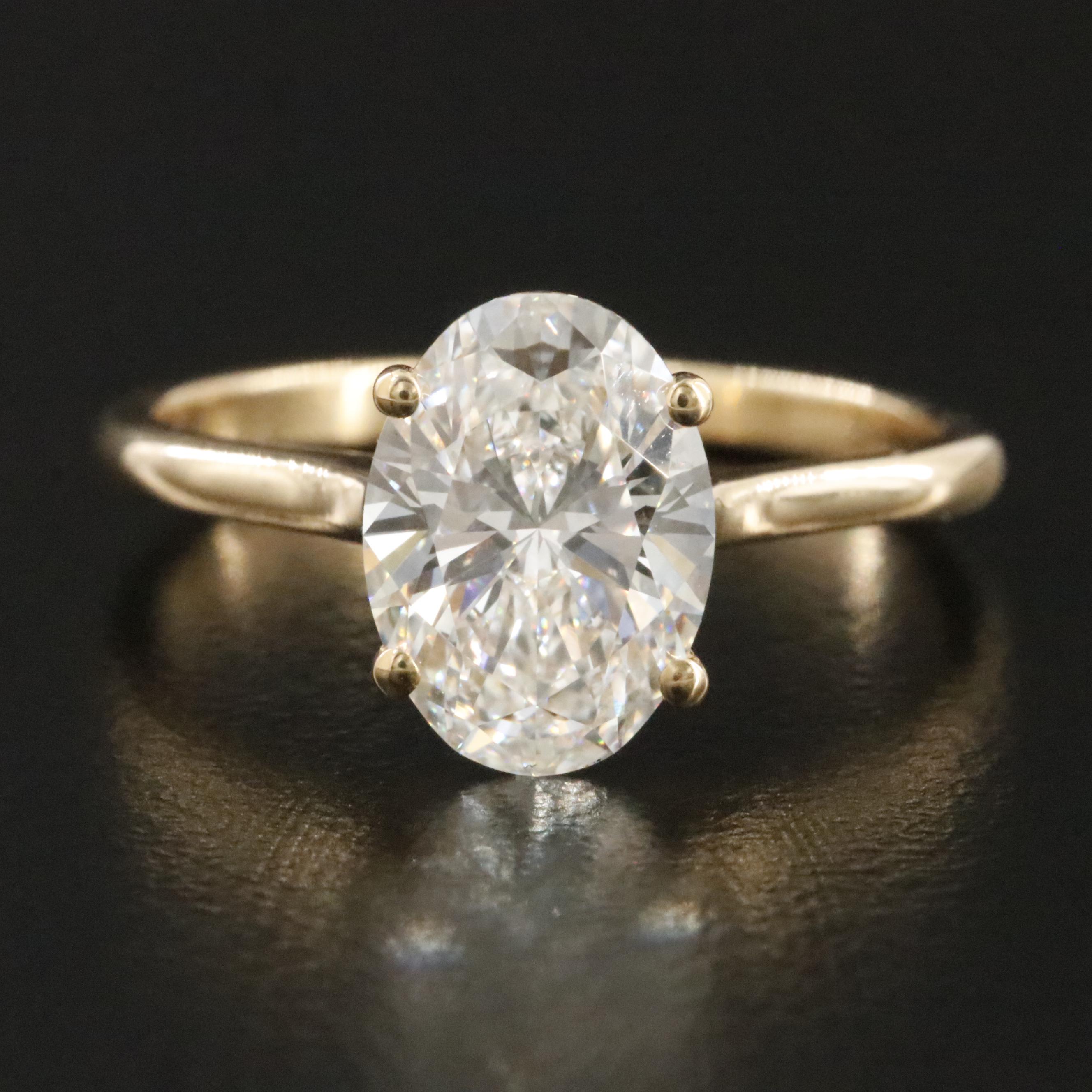 18K 2.08 CT Lab Grown Diamond Solitaire Ring with IGI Report