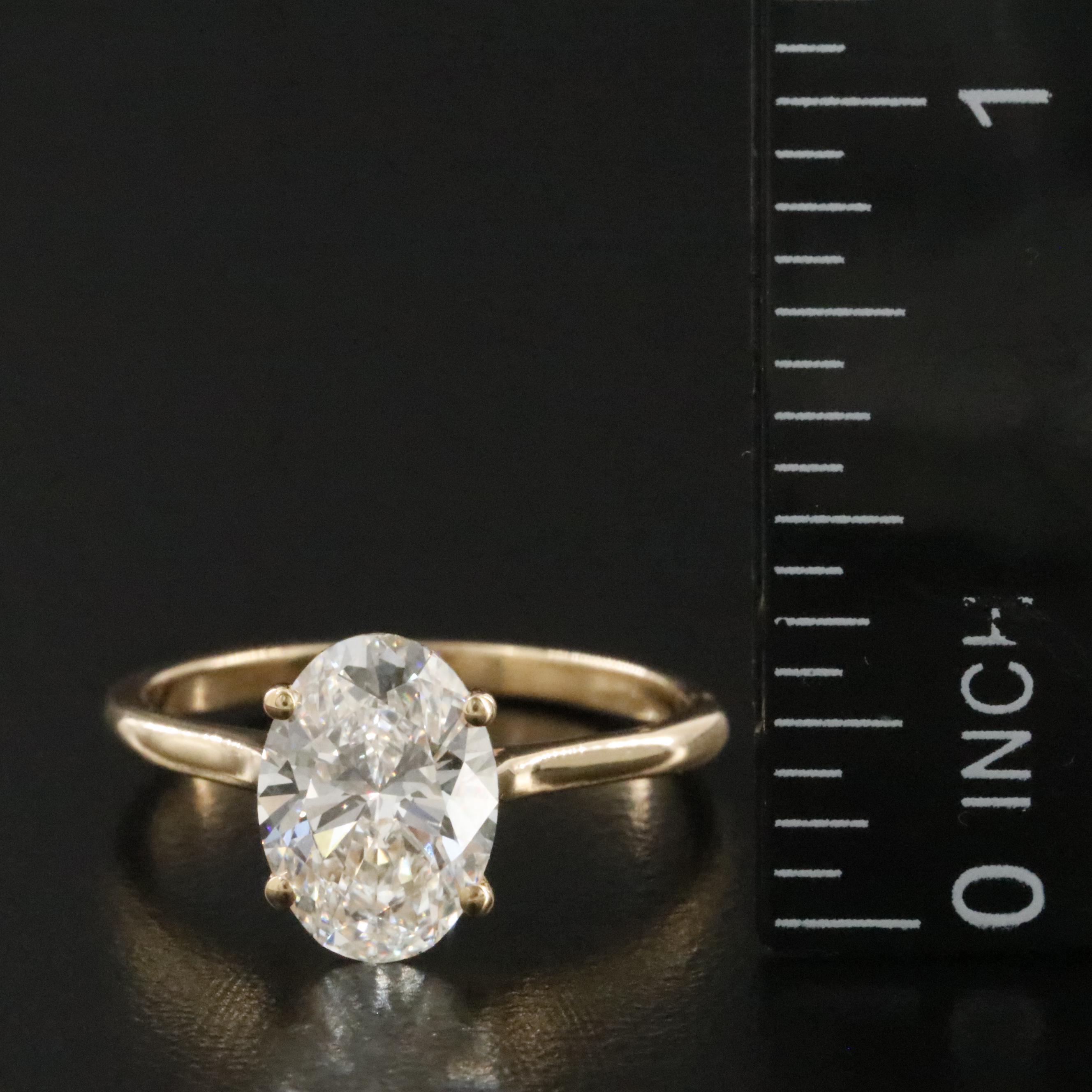 18K 2.08 CT Lab Grown Diamond Solitaire Ring with IGI Report