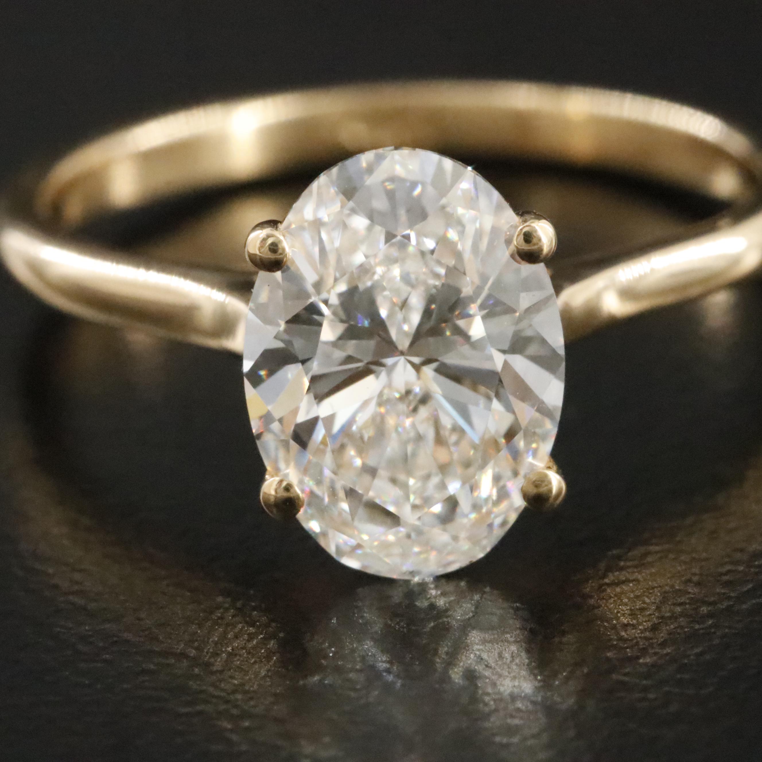 18K 2.08 CT Lab Grown Diamond Solitaire Ring with IGI Report