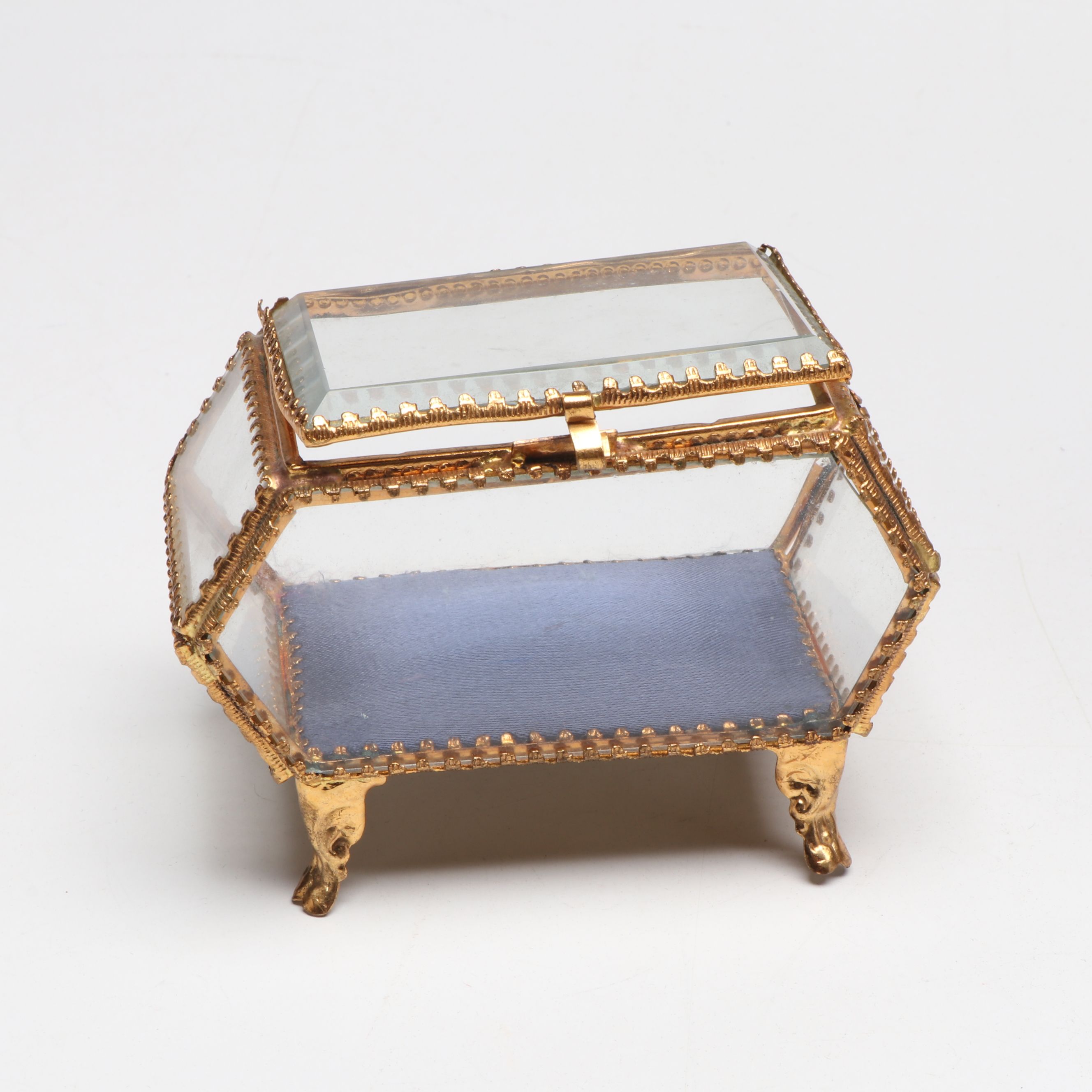 Louis XVI Style Ormolu Brass and Glass Vanity Tray with  Box