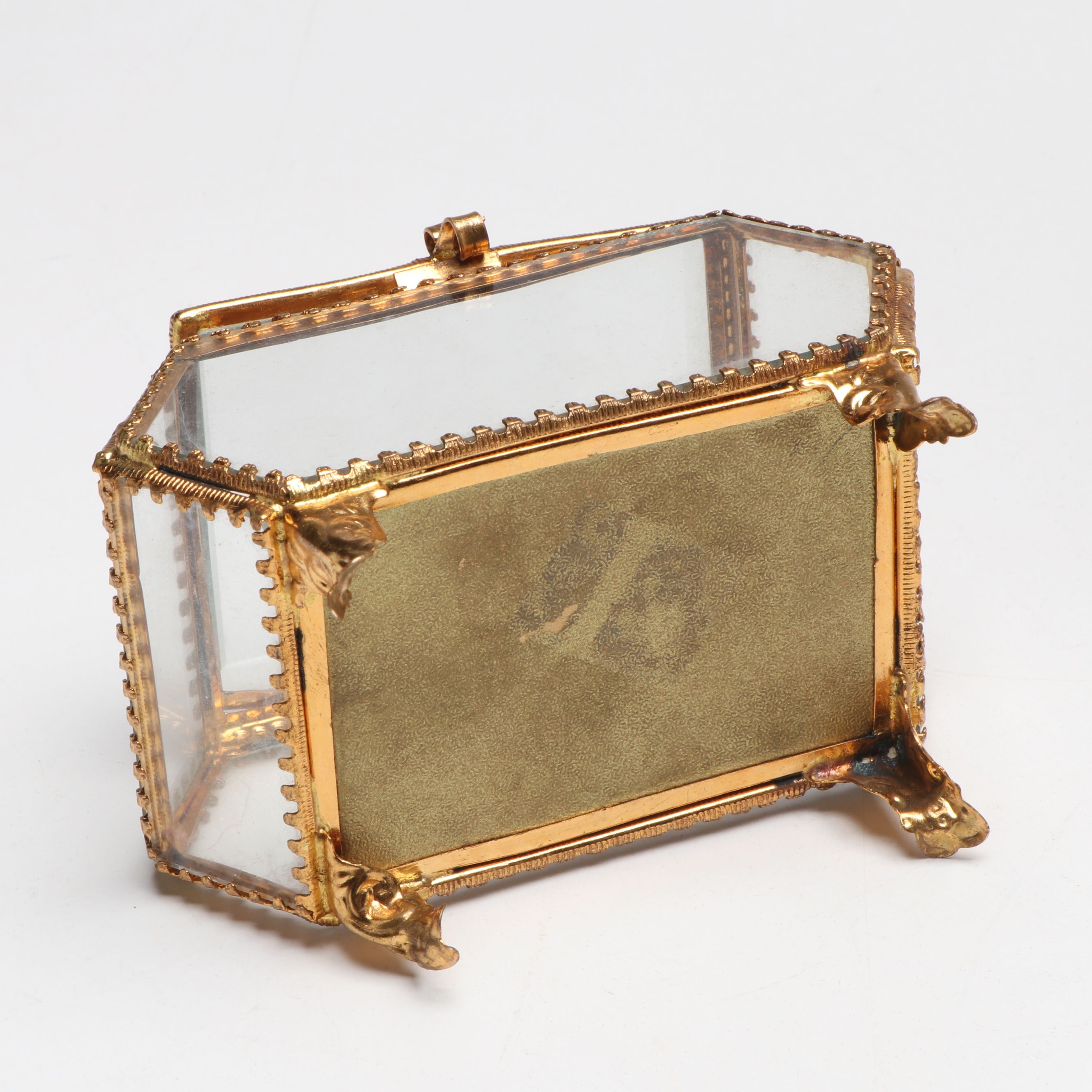 Louis XVI Style Ormolu Brass and Glass Vanity Tray with  Box