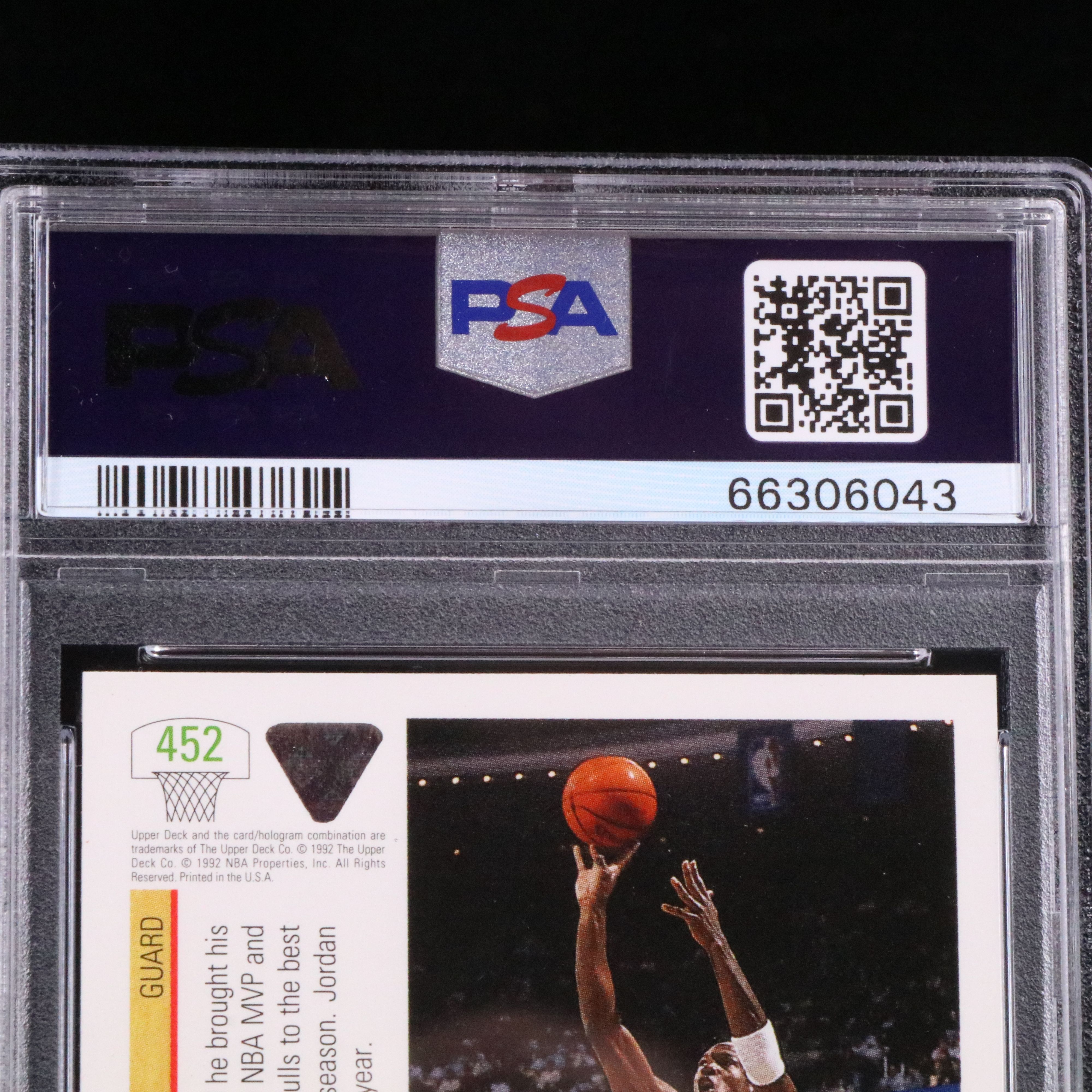 1991 Upper Deck Michael Jordan Basketball Card Graded PSA 9