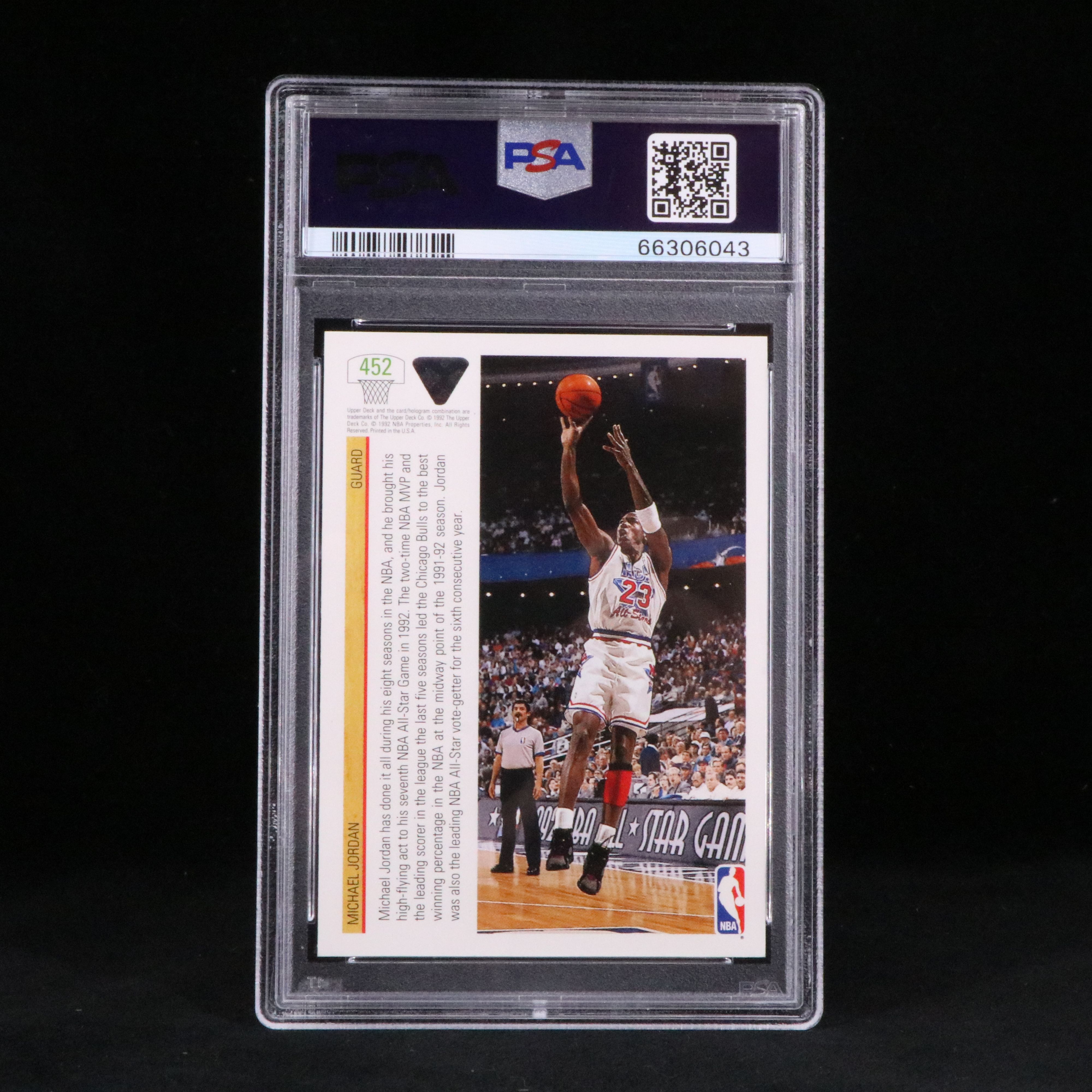 1991 Upper Deck Michael Jordan Basketball Card Graded PSA 9