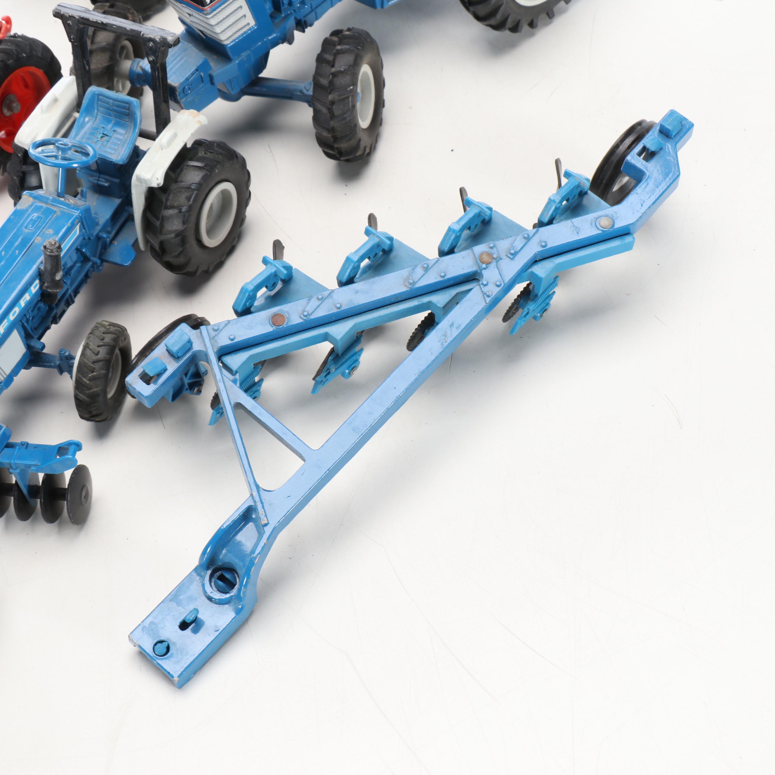 Ford and John Deere Metal Model Tractors and Other Farm Accessories