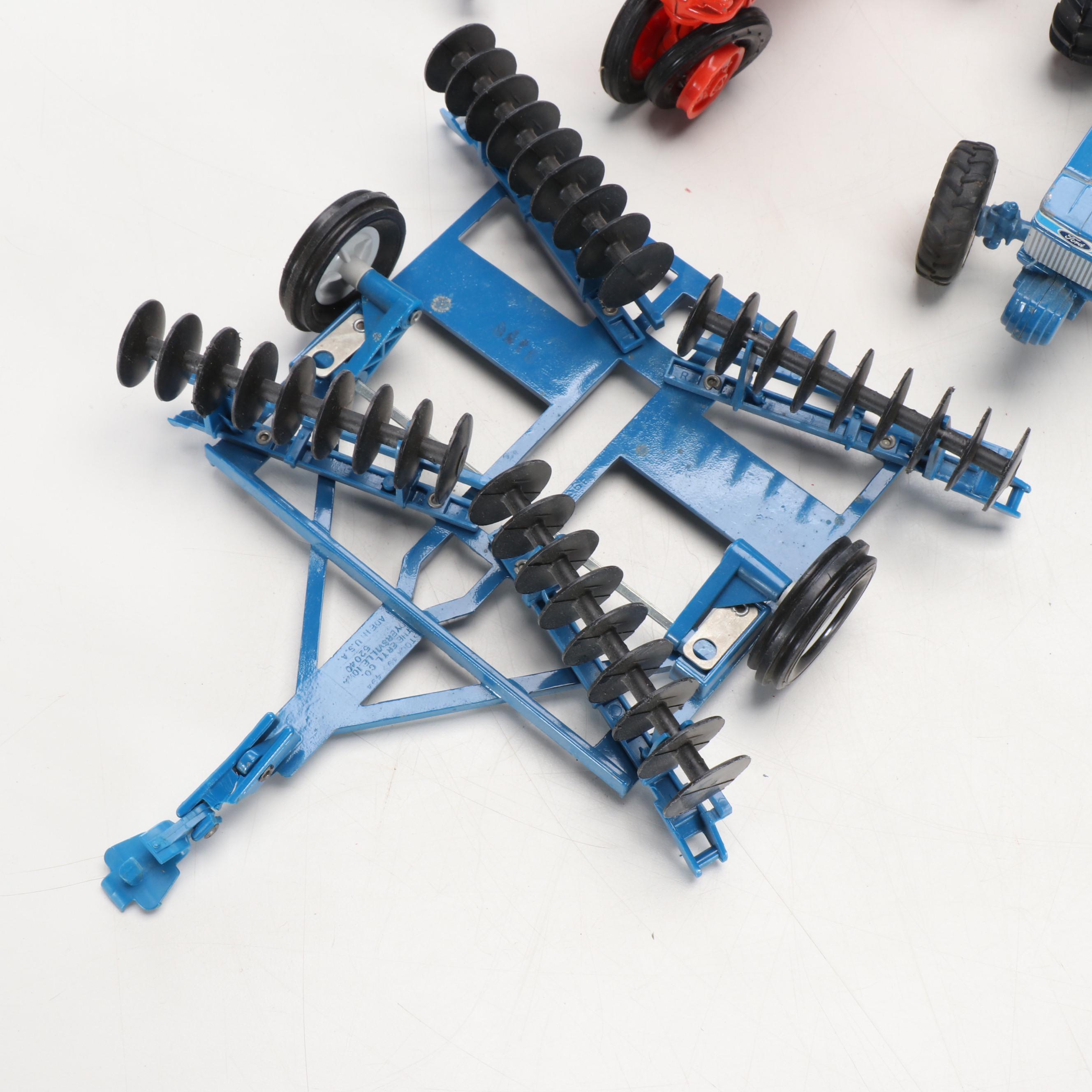 Ford and John Deere Metal Model Tractors and Other Farm Accessories