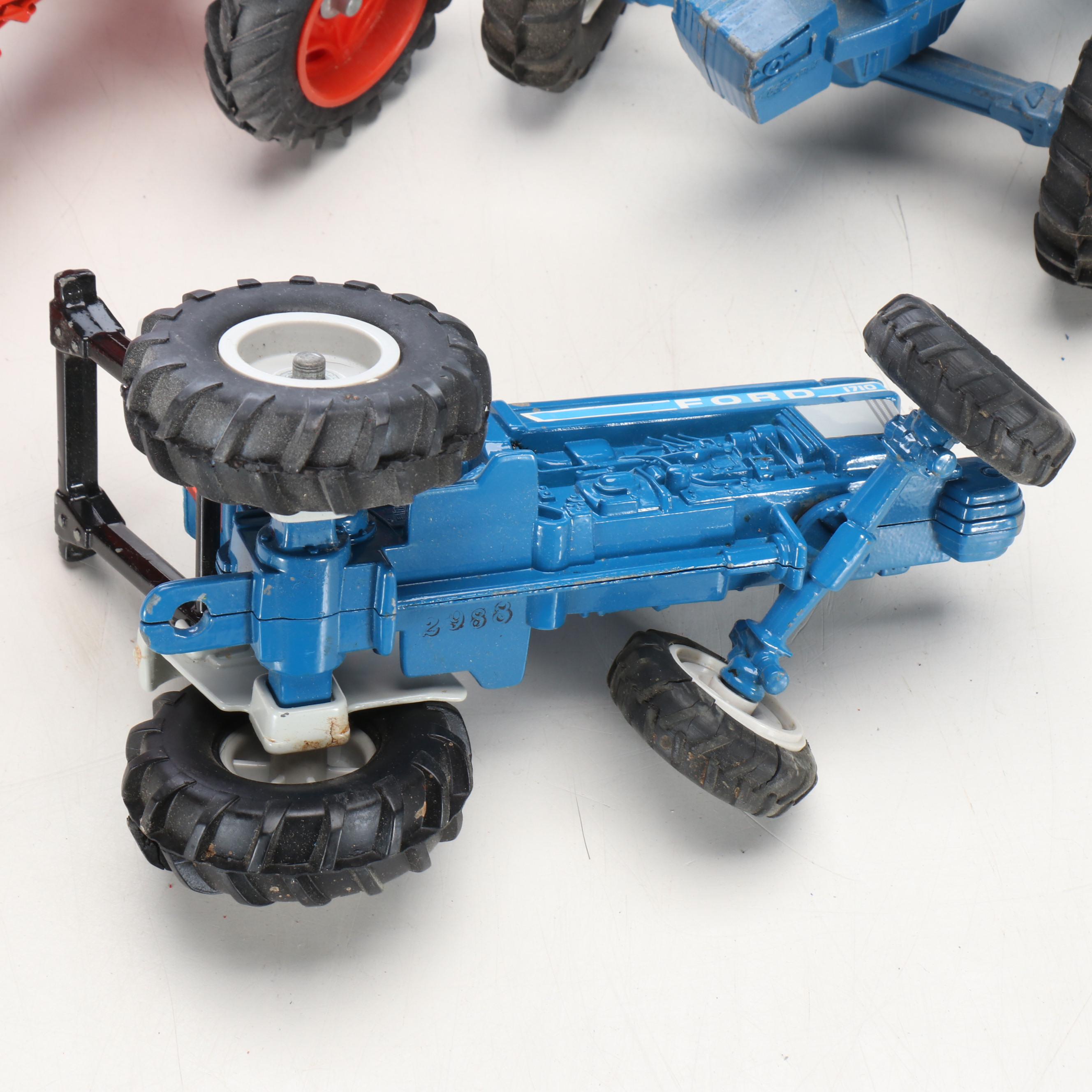 Ford and John Deere Metal Model Tractors and Other Farm Accessories