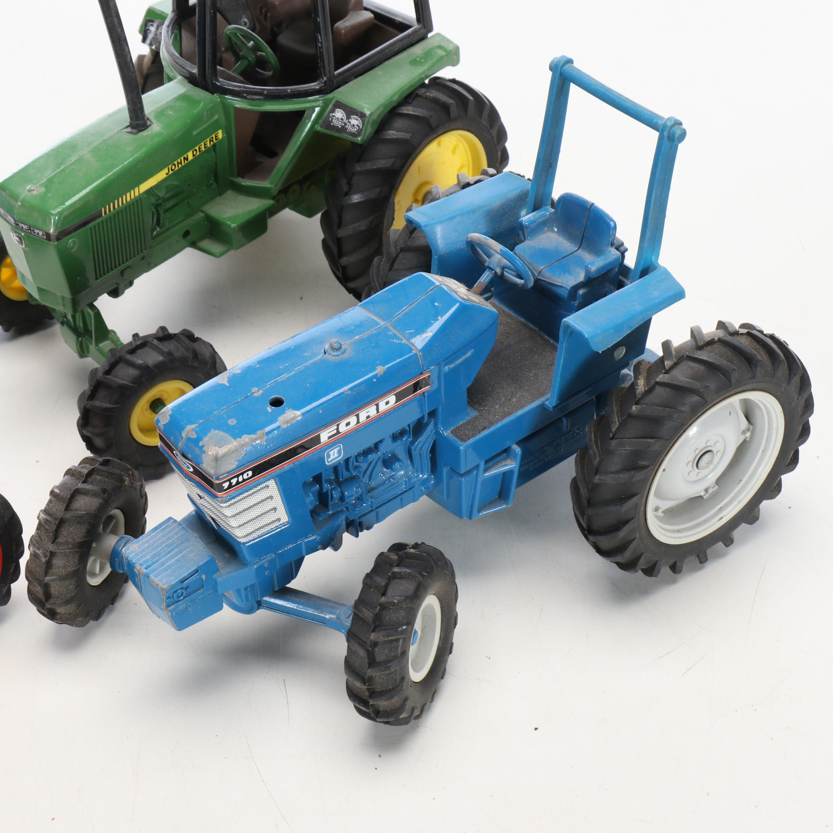 Ford and John Deere Metal Model Tractors and Other Farm Accessories