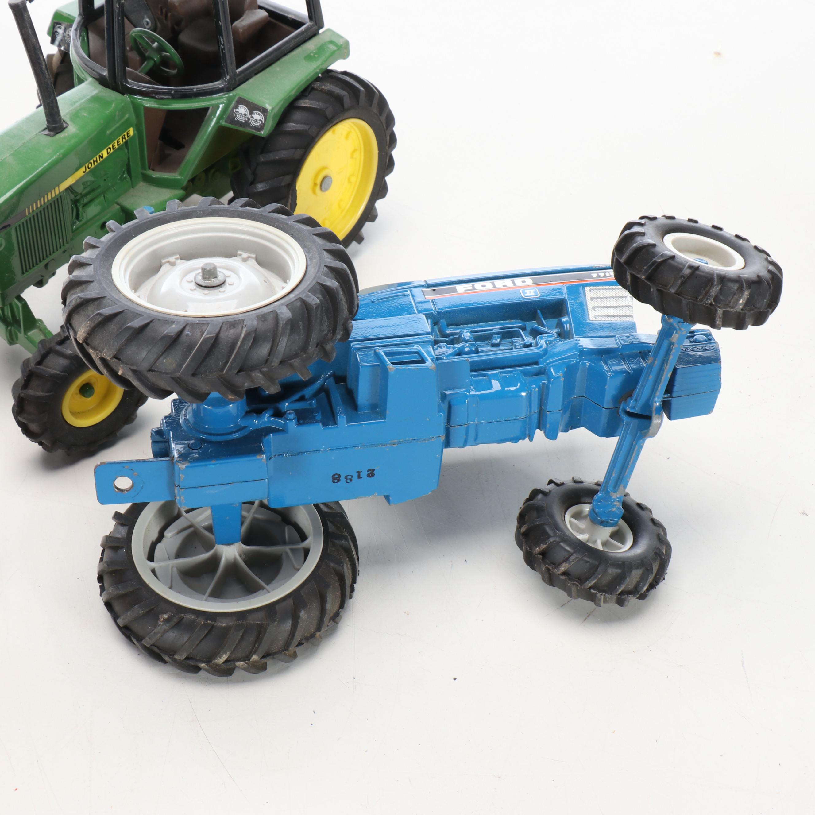 Ford and John Deere Metal Model Tractors and Other Farm Accessories
