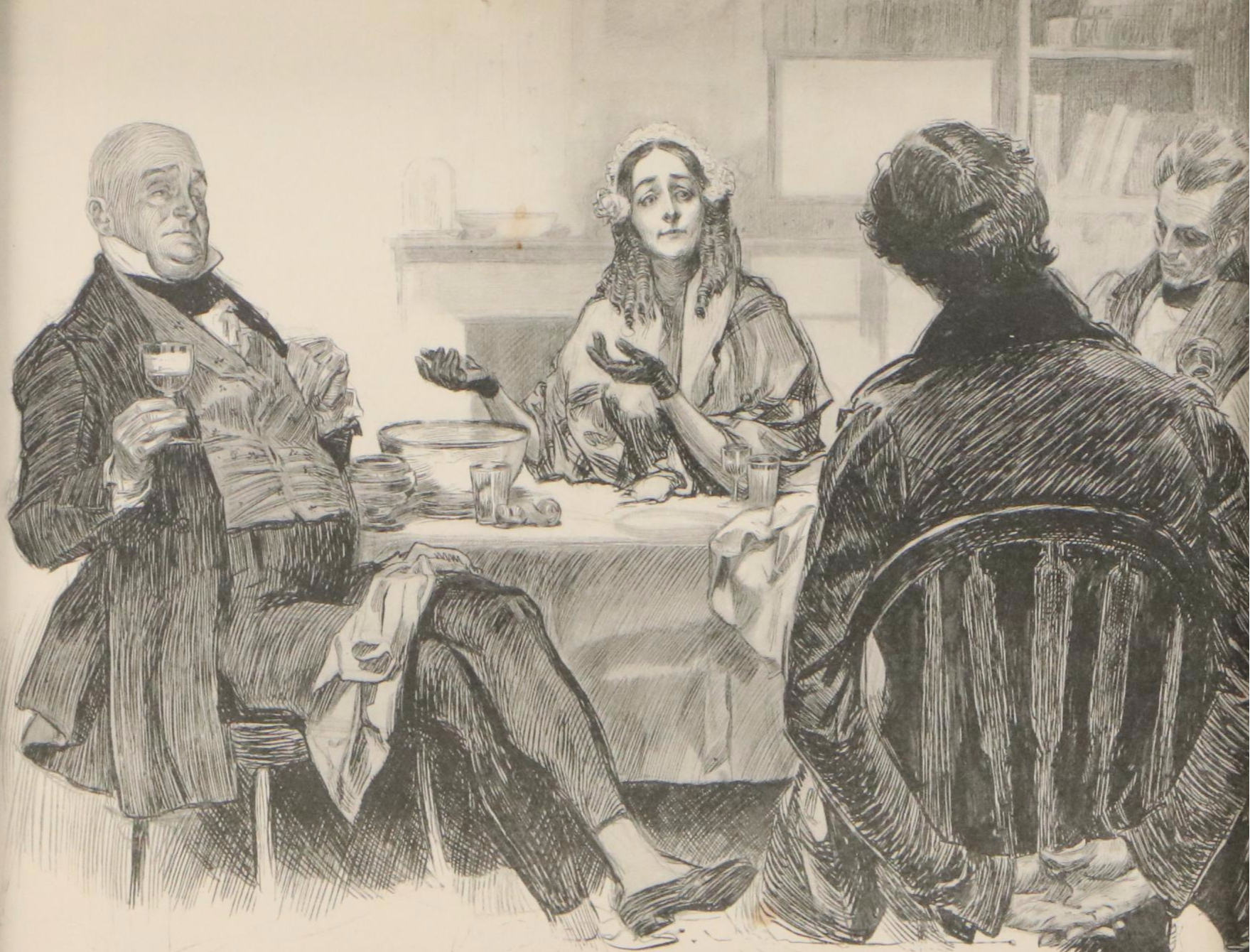 After Charles Dana Gibson Lithograph and Halftone Print, Mid to Late 20th C.