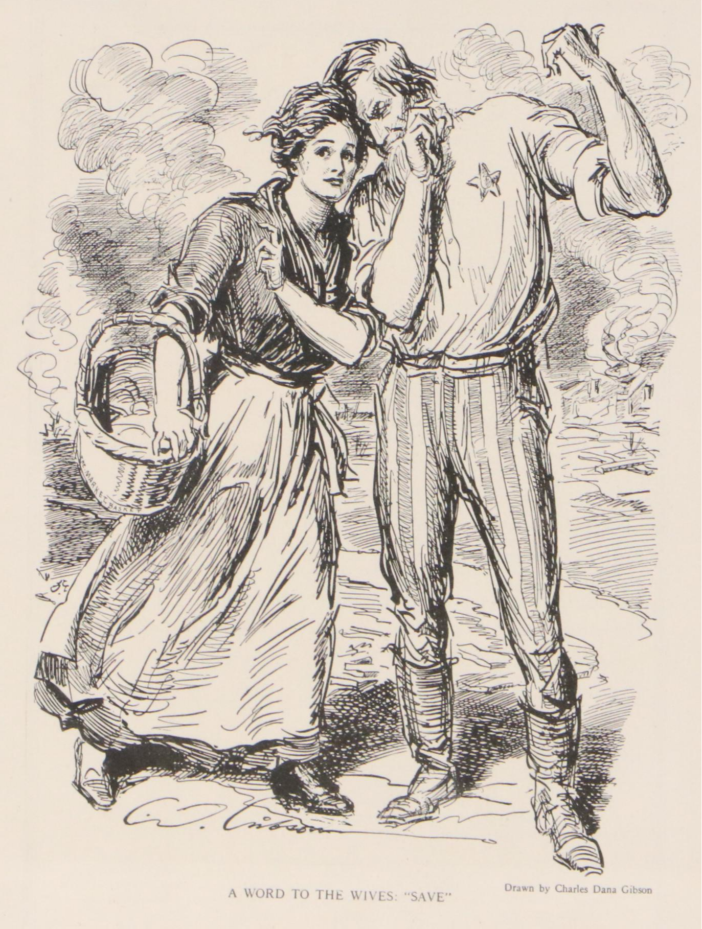 After Charles Dana Gibson Lithograph and Halftone Print, Mid to Late 20th C.