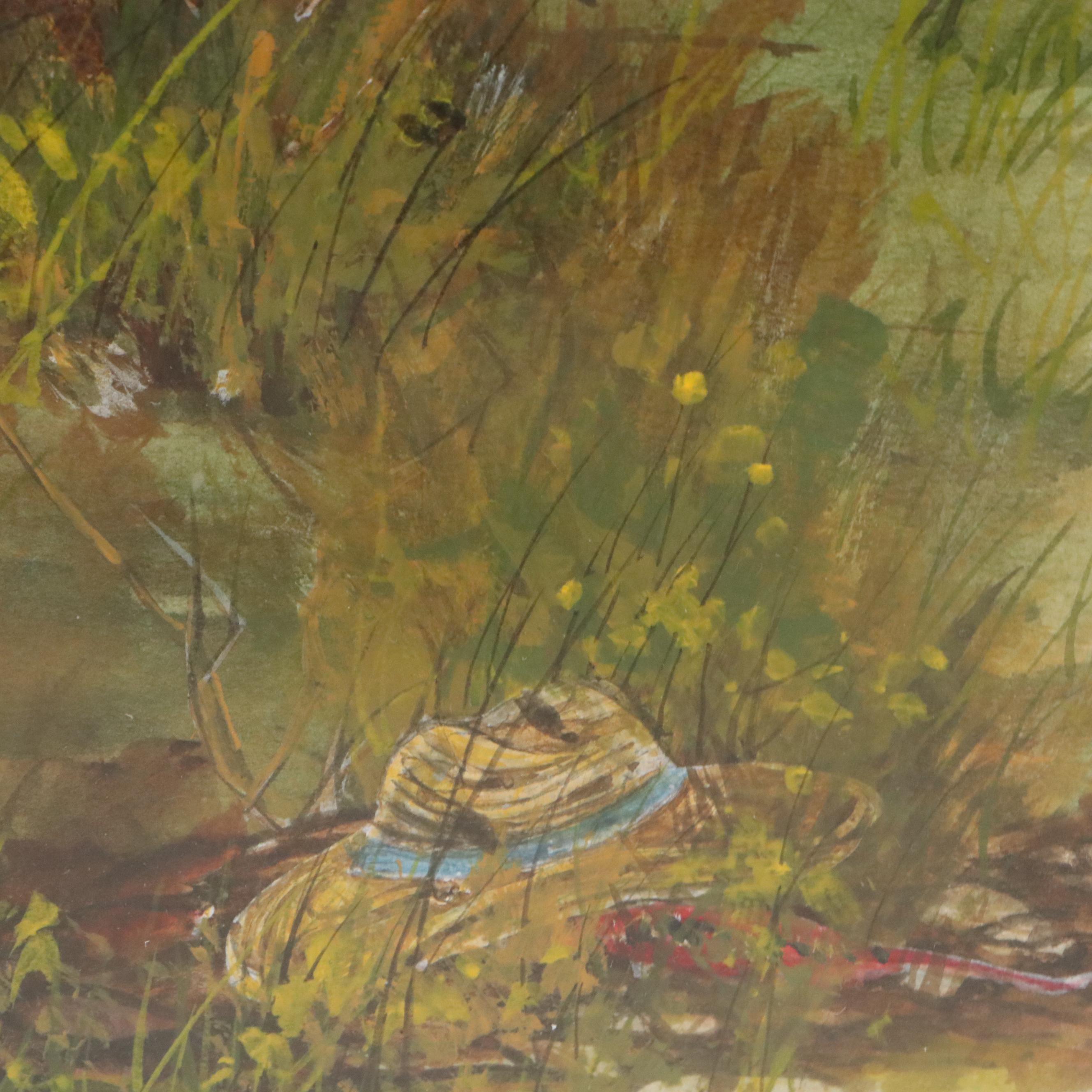 Pat Seibrid Watercolor Painting "Cider Time," Mid to Late 20th Century