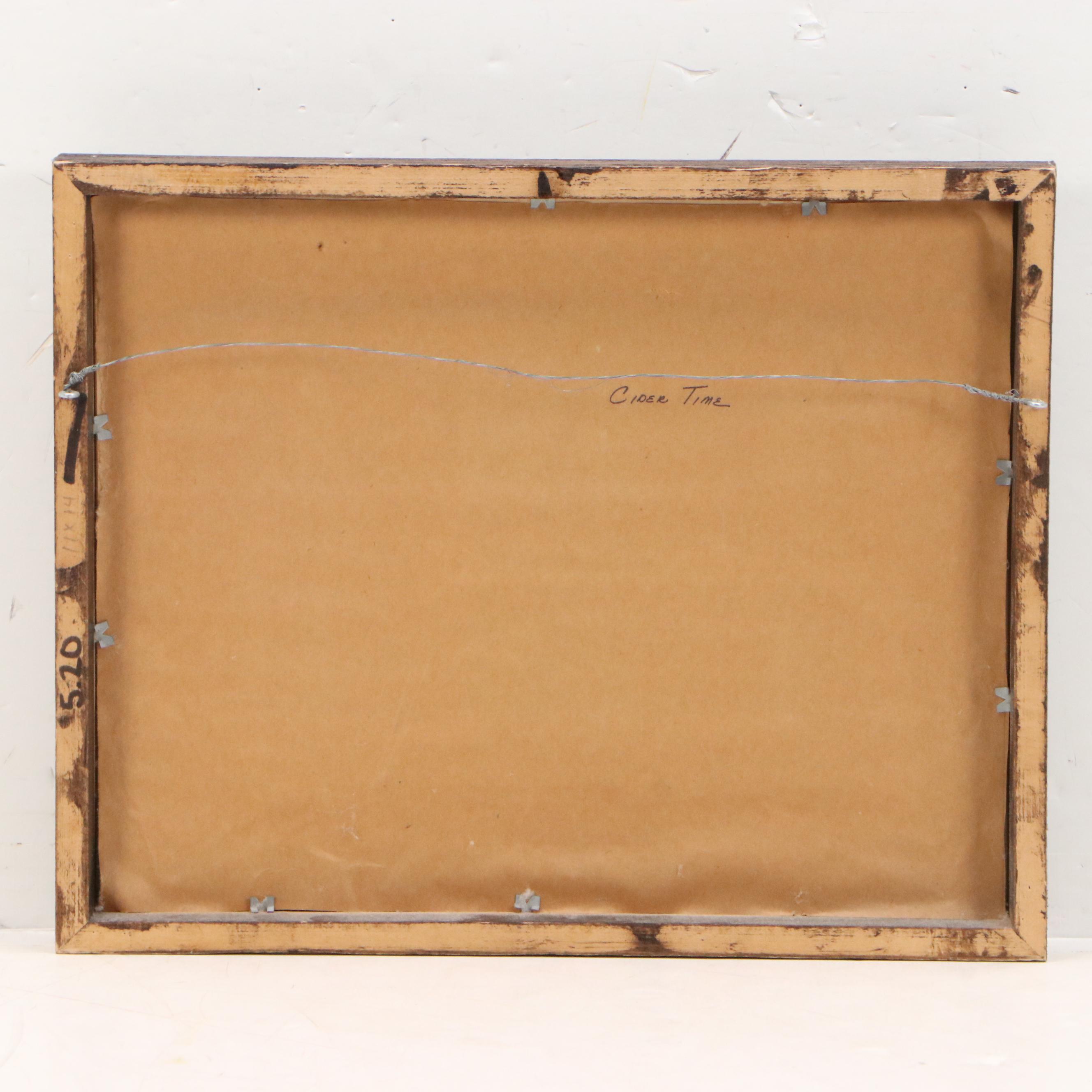 Pat Seibrid Watercolor Painting "Cider Time," Mid to Late 20th Century