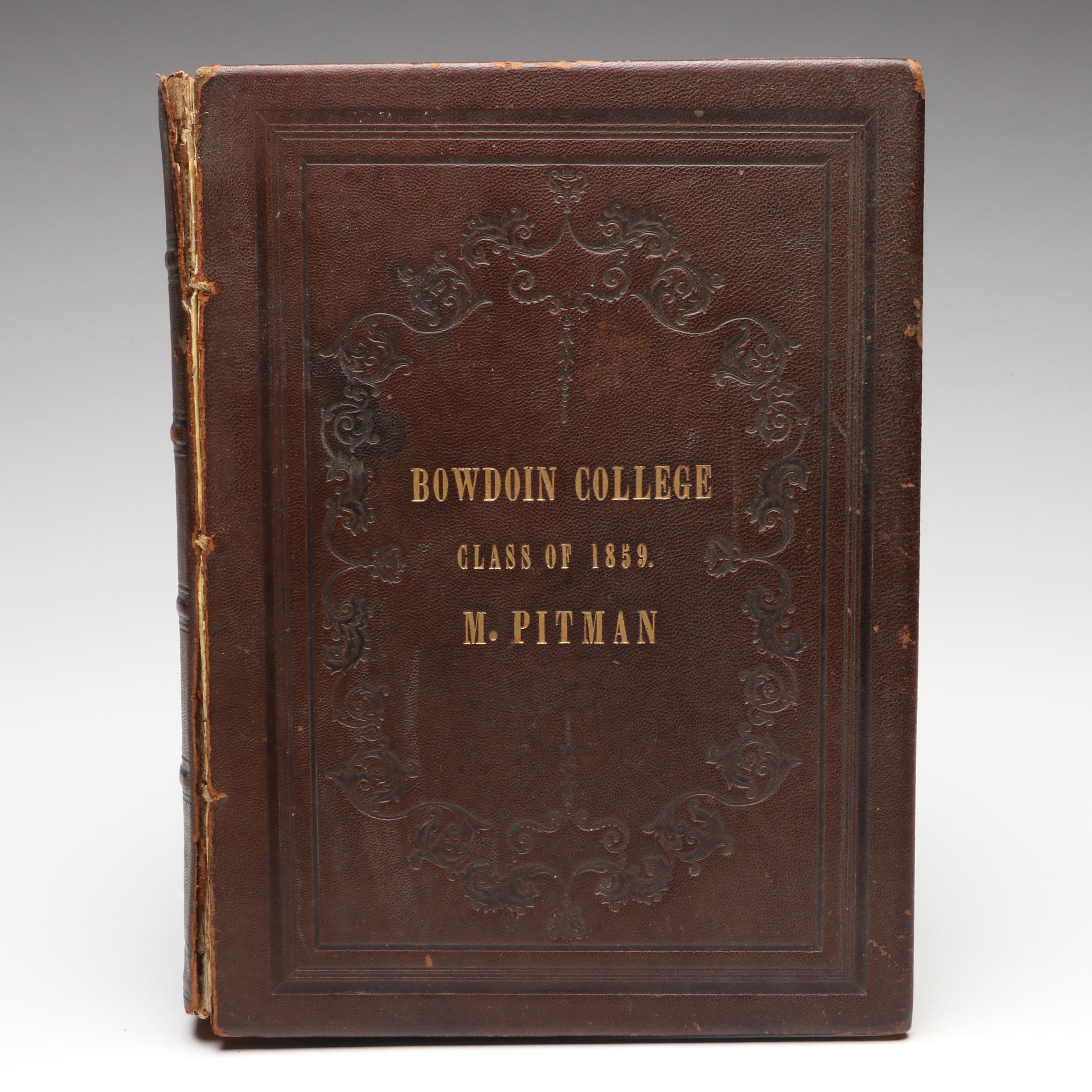 Bowdoin College Class of 1859 Embossed Leather Notebook