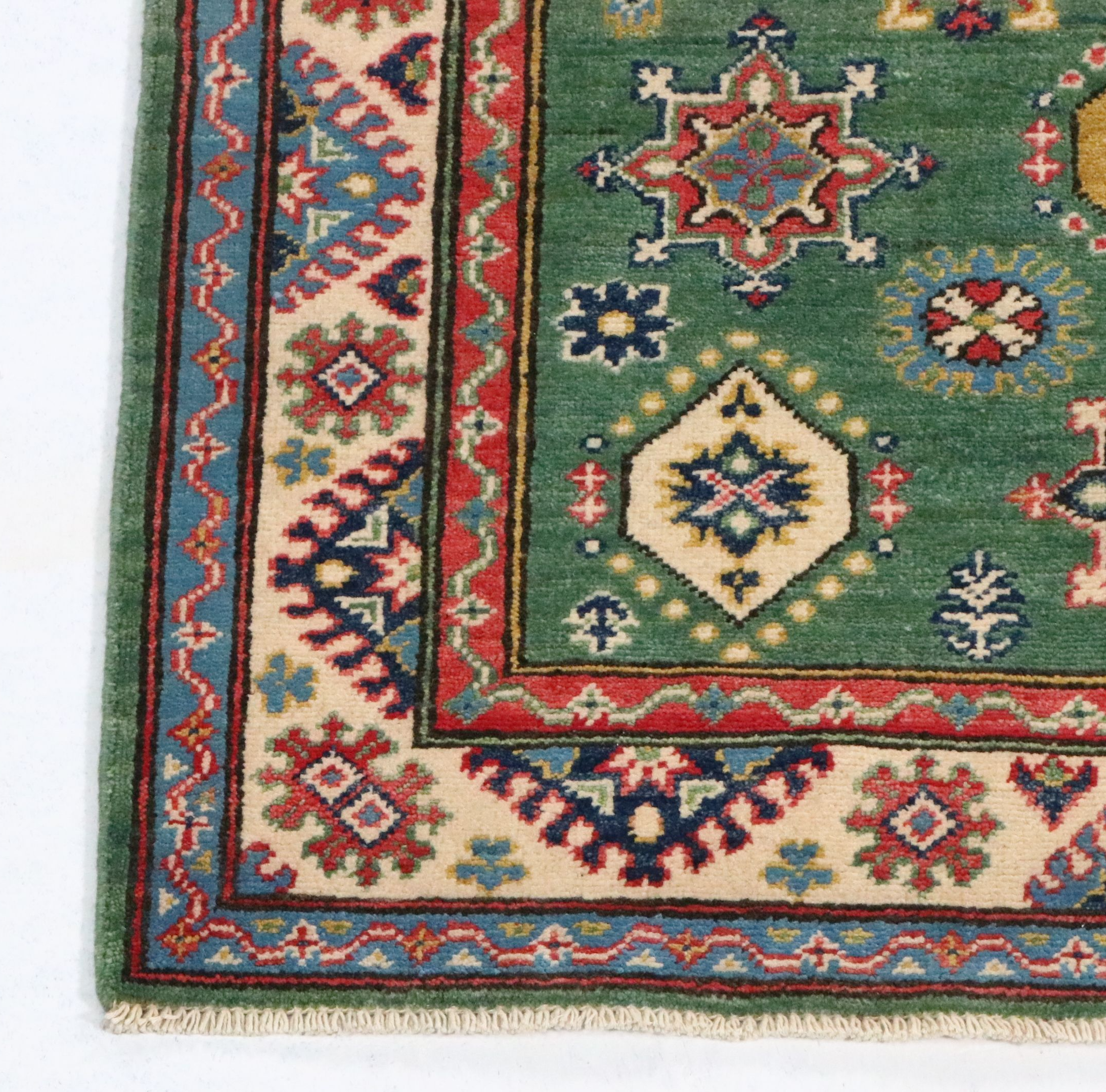 3'4 x 5'1 Hand-Knotted Afghan Kazak Area Rug