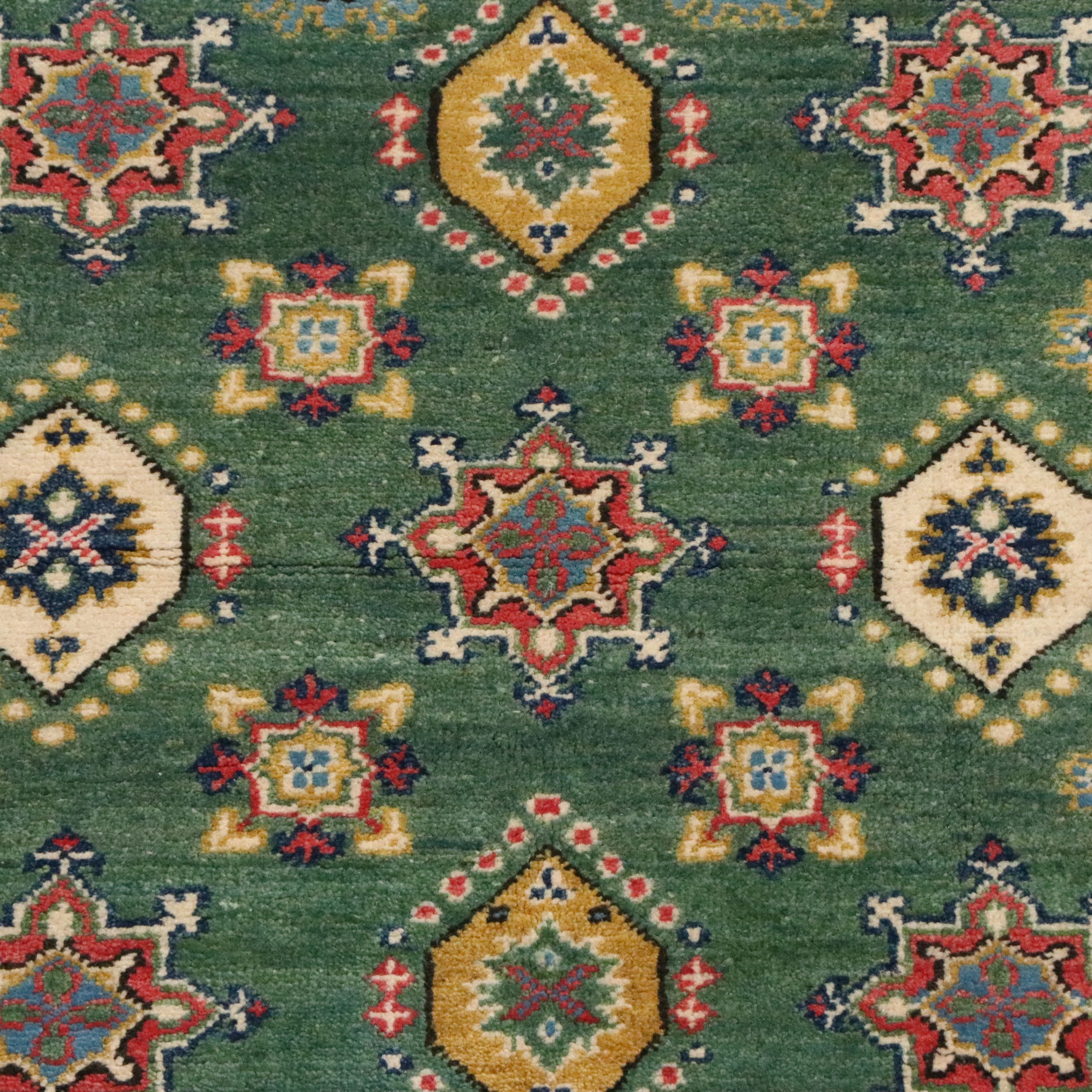 3'4 x 5'1 Hand-Knotted Afghan Kazak Area Rug