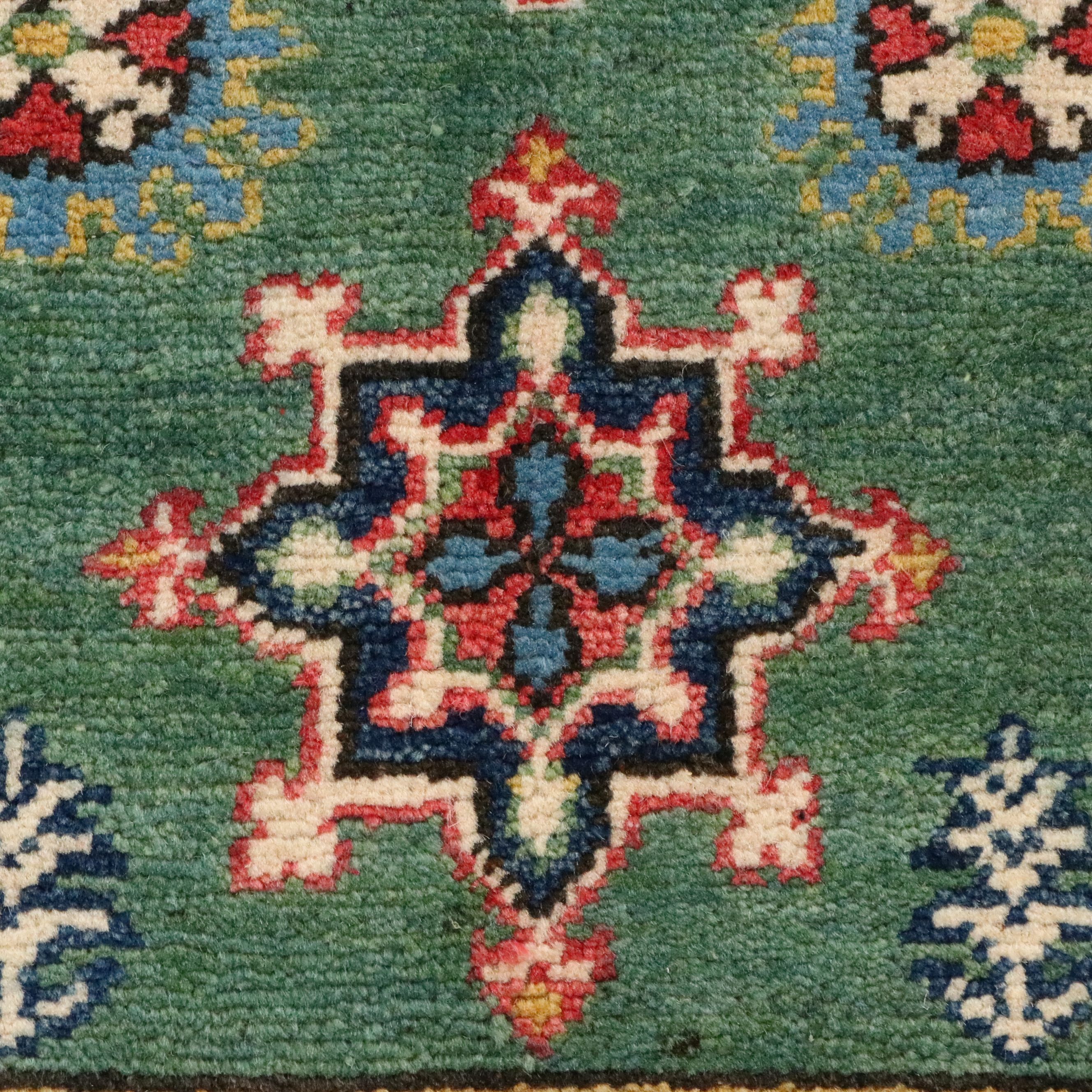 3'4 x 5'1 Hand-Knotted Afghan Kazak Area Rug