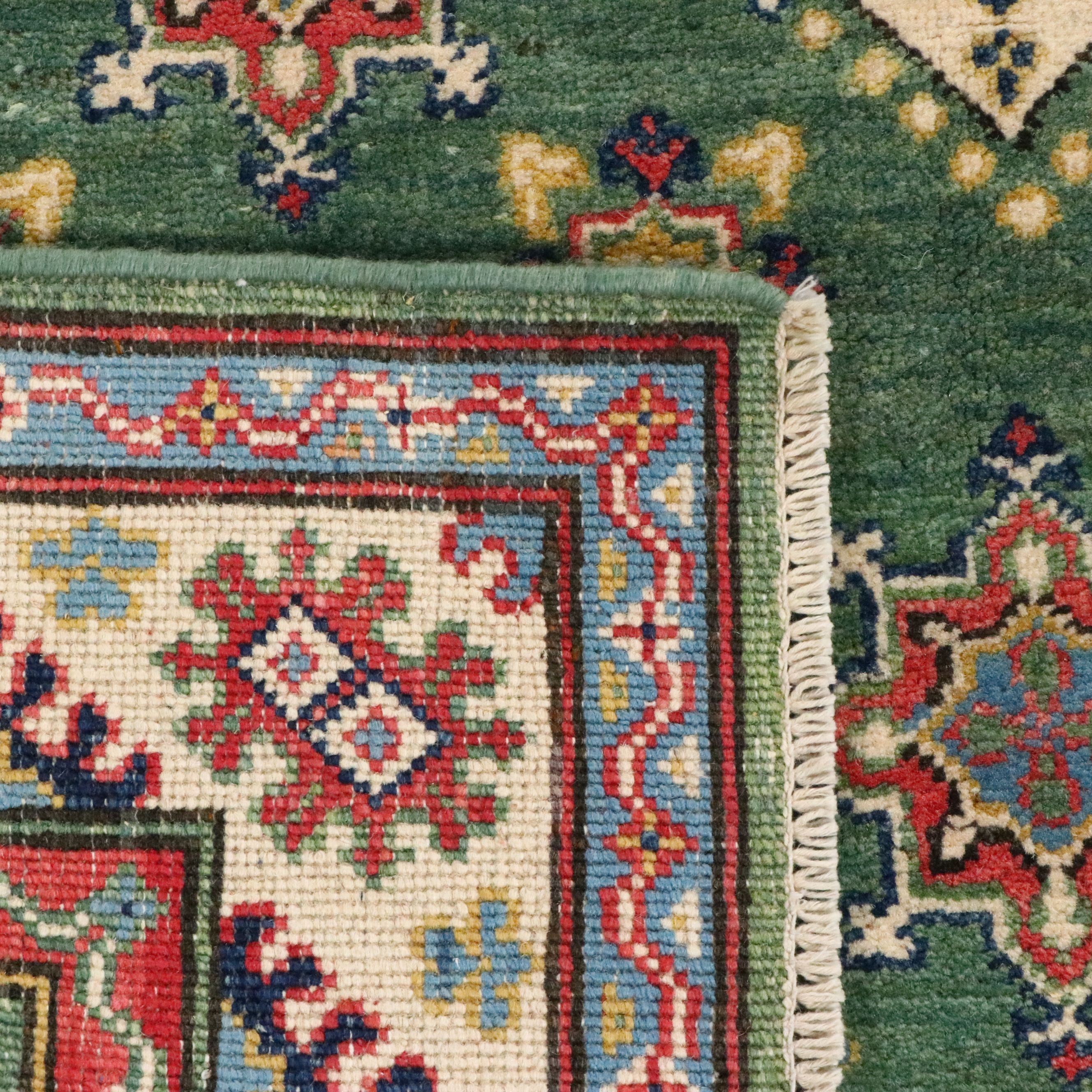 3'4 x 5'1 Hand-Knotted Afghan Kazak Area Rug