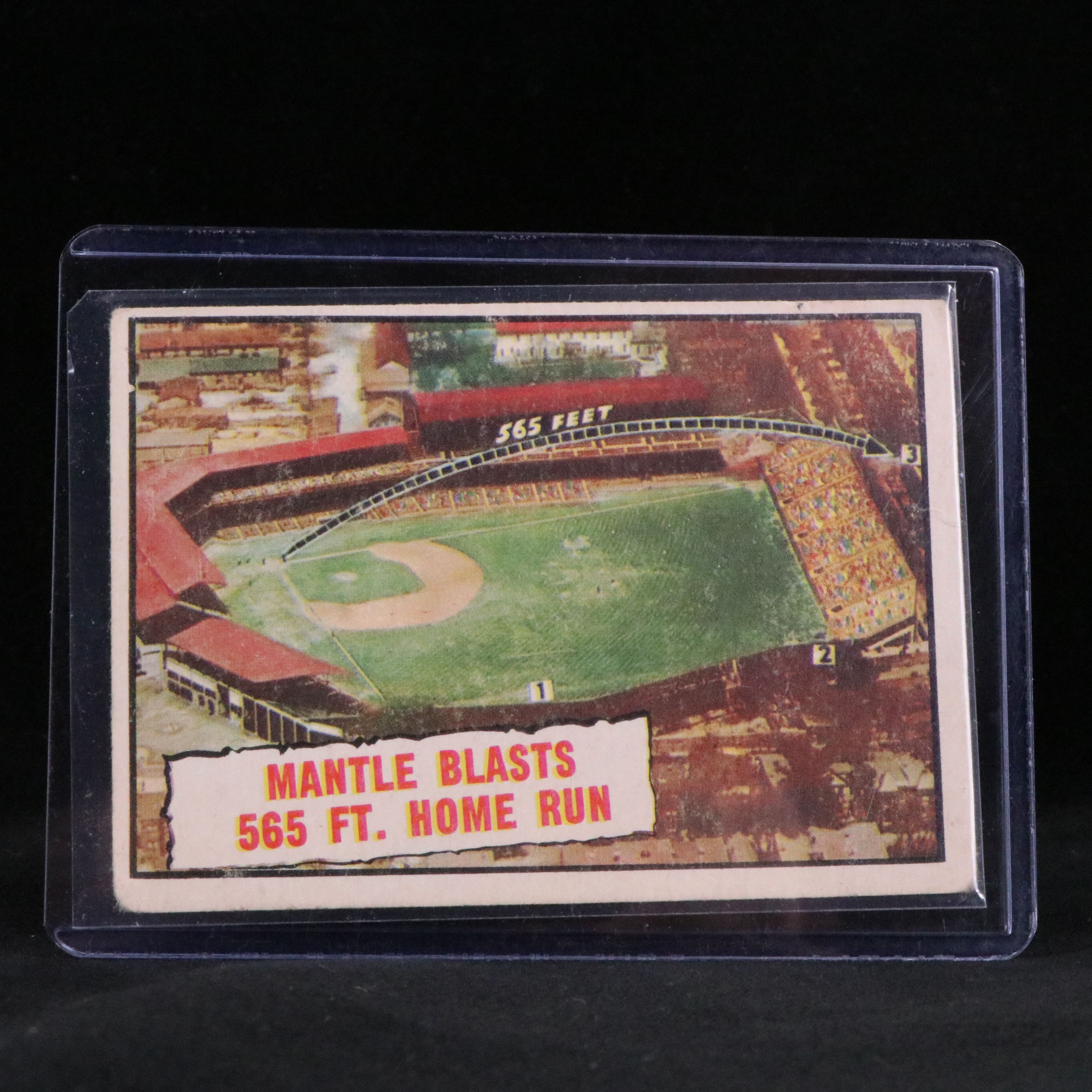 1961 Topps Mickey Mantle Baseball Thrills Card